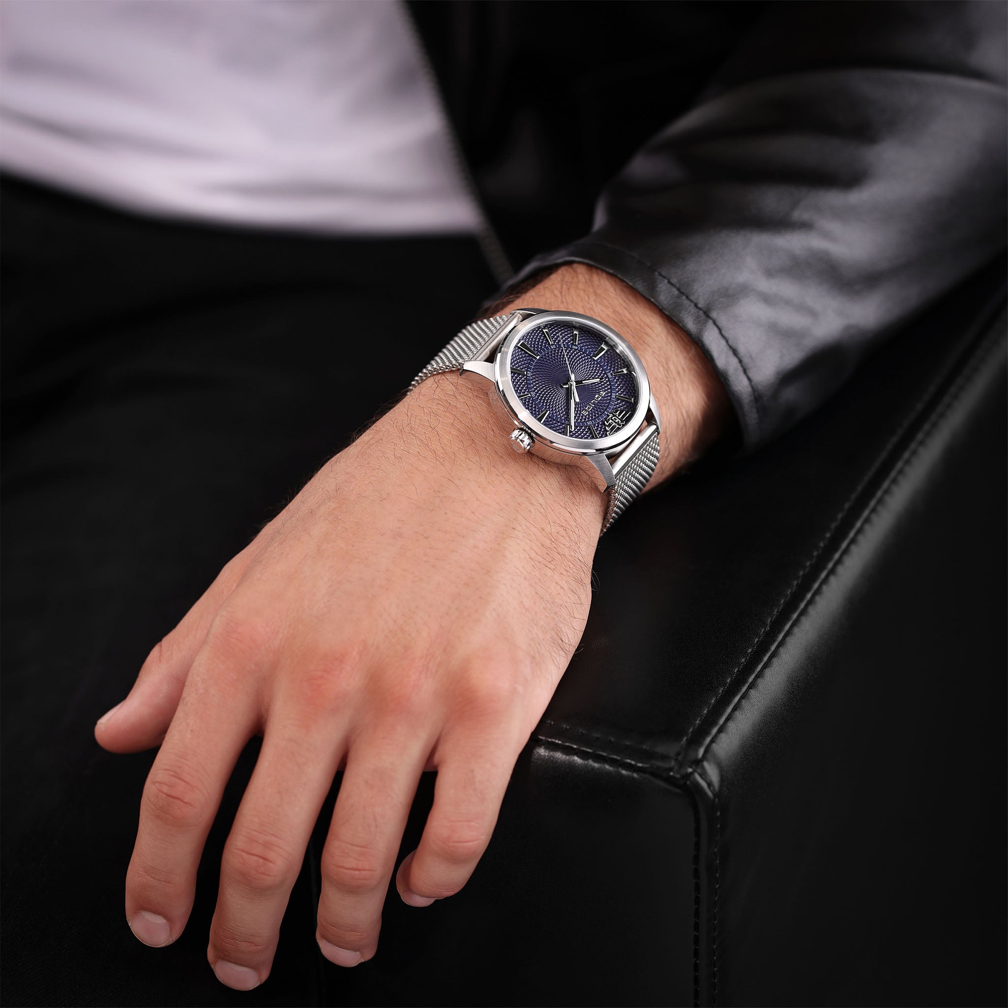 Police Silver Steel Mesh Blue Dial Men's Watch - PEWJG0005004