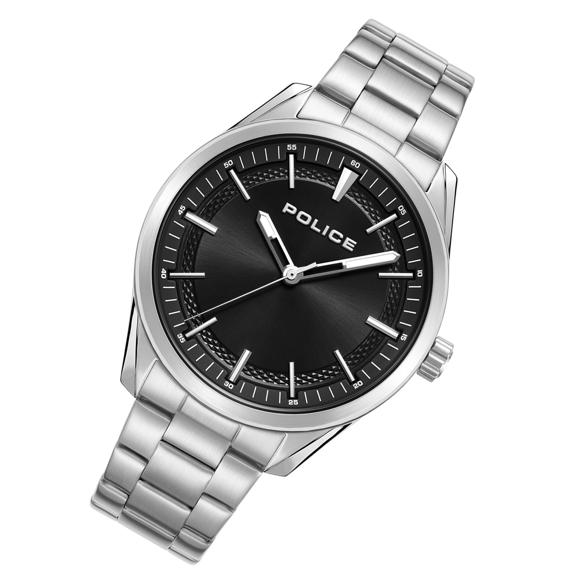 Police Stainless Steel Black Dial Men's Watch - PEWJG0018205