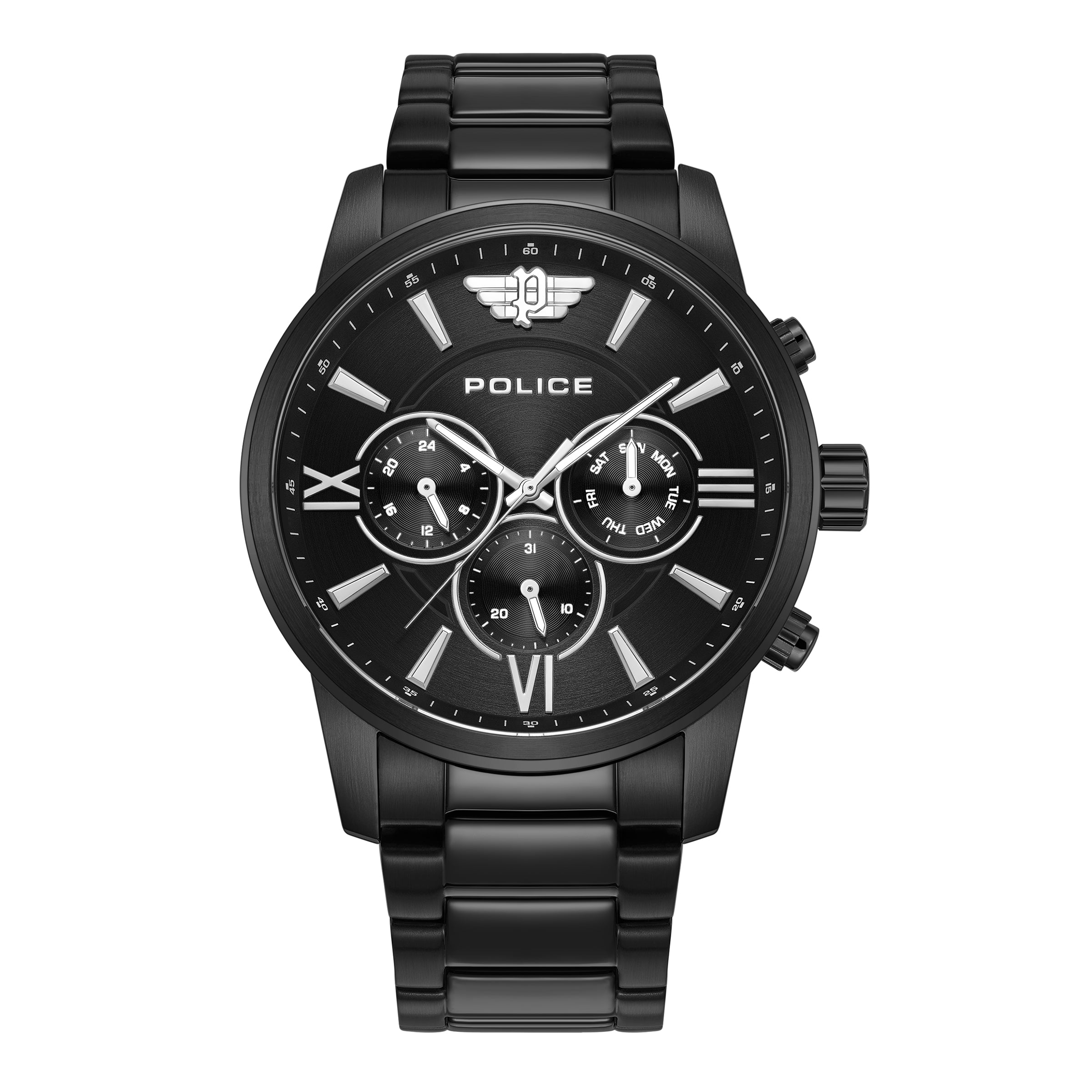 Police Stainless Steel Black Dial Men's Watch - PEWJK0004406