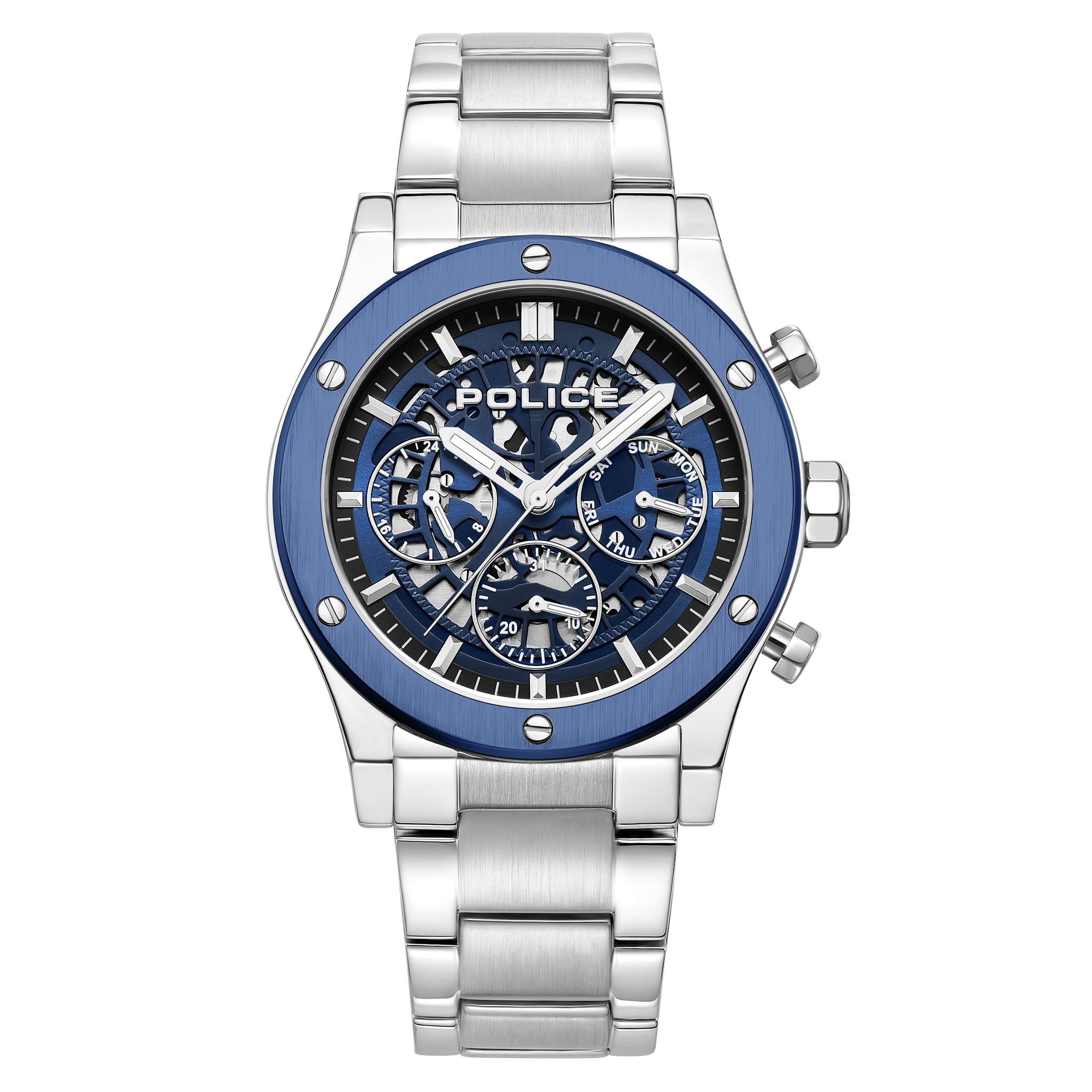 Police Stainless Steel Blue Dial Multi-function Men's Watch - PEWJK0006440