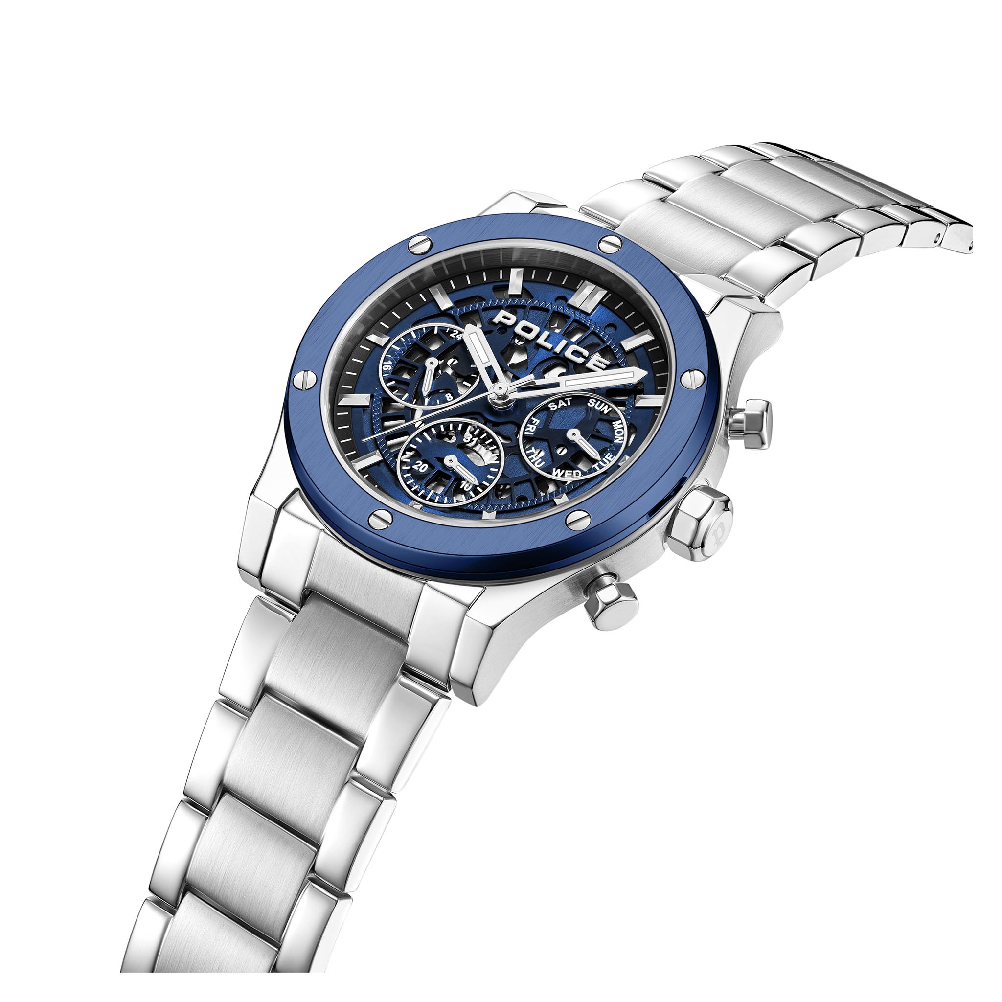 Police Stainless Steel Blue Dial Multi-function Men's Watch - PEWJK0006440