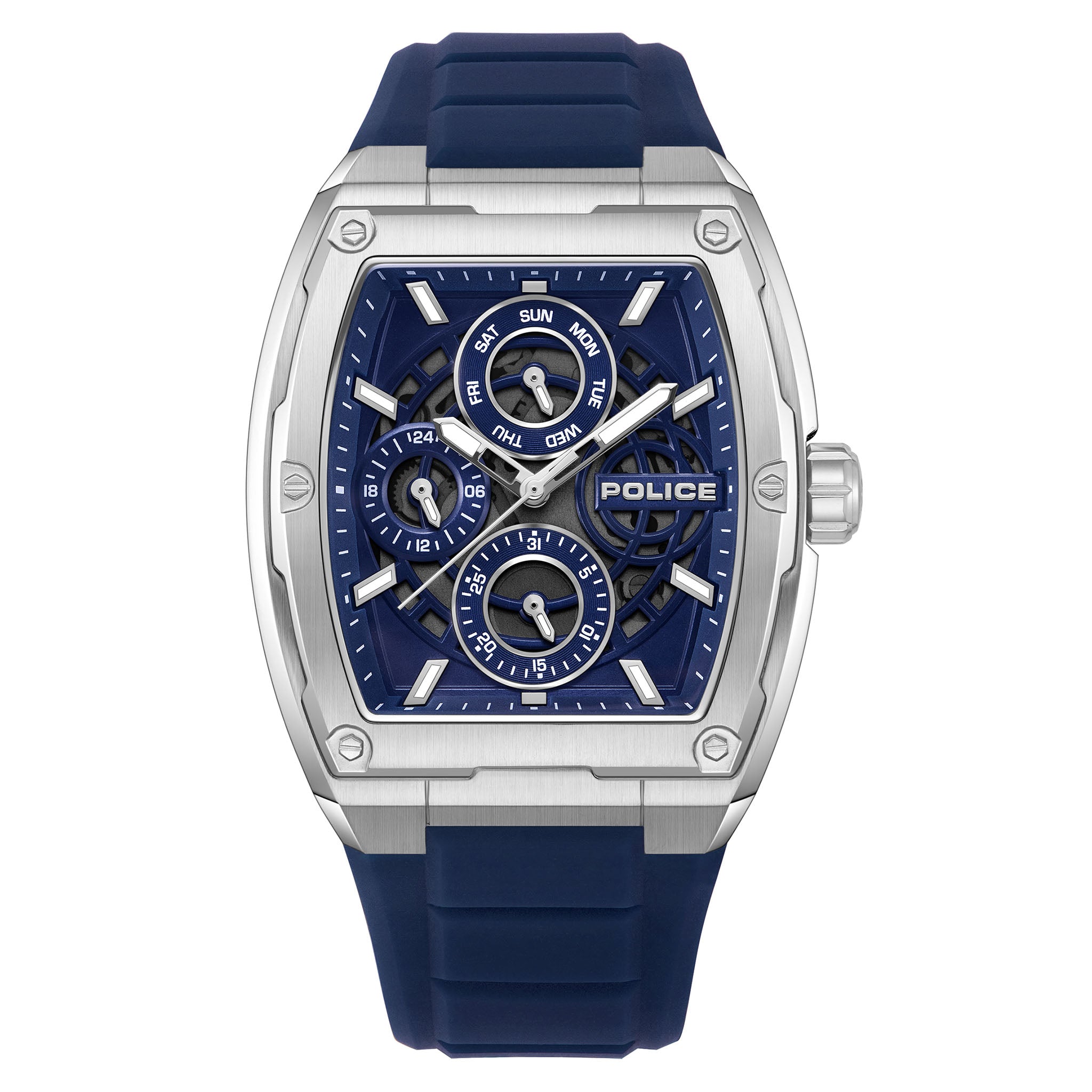 Police Silicone Blue Dial Multi-function Men's Watch - PEWJQ0004502