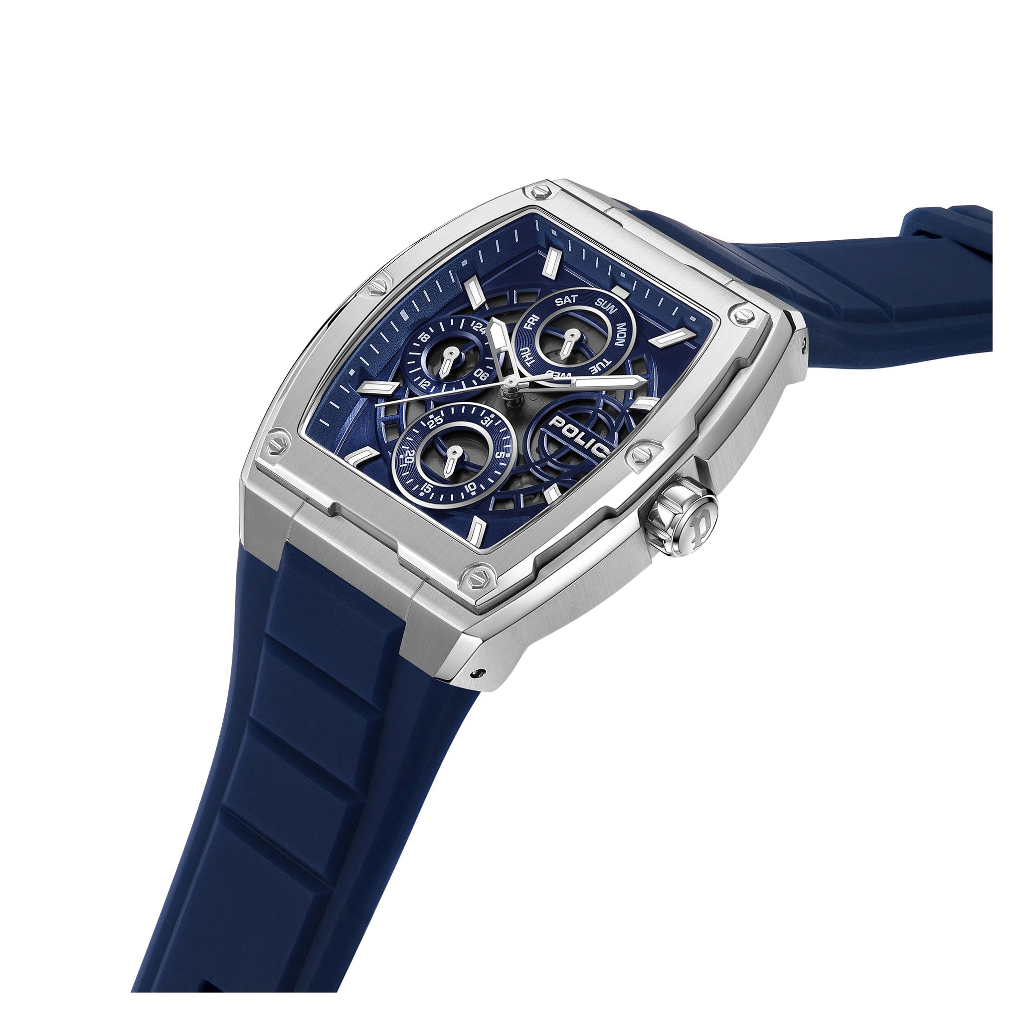 Police Silicone Blue Dial Multi-function Men's Watch - PEWJQ0004502