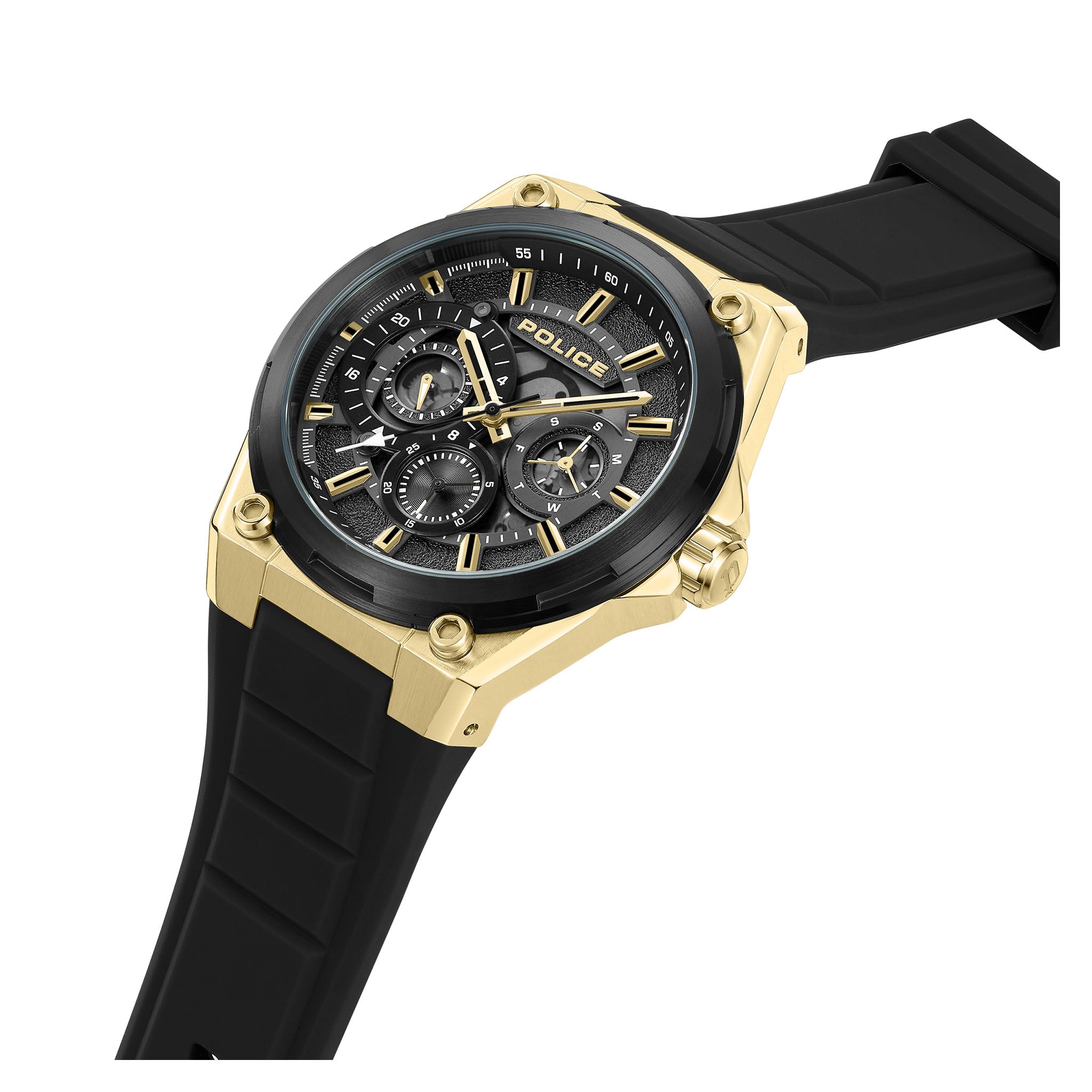 Police Black Silicone Multi-Function Men's Watch - PEWJQ2203241