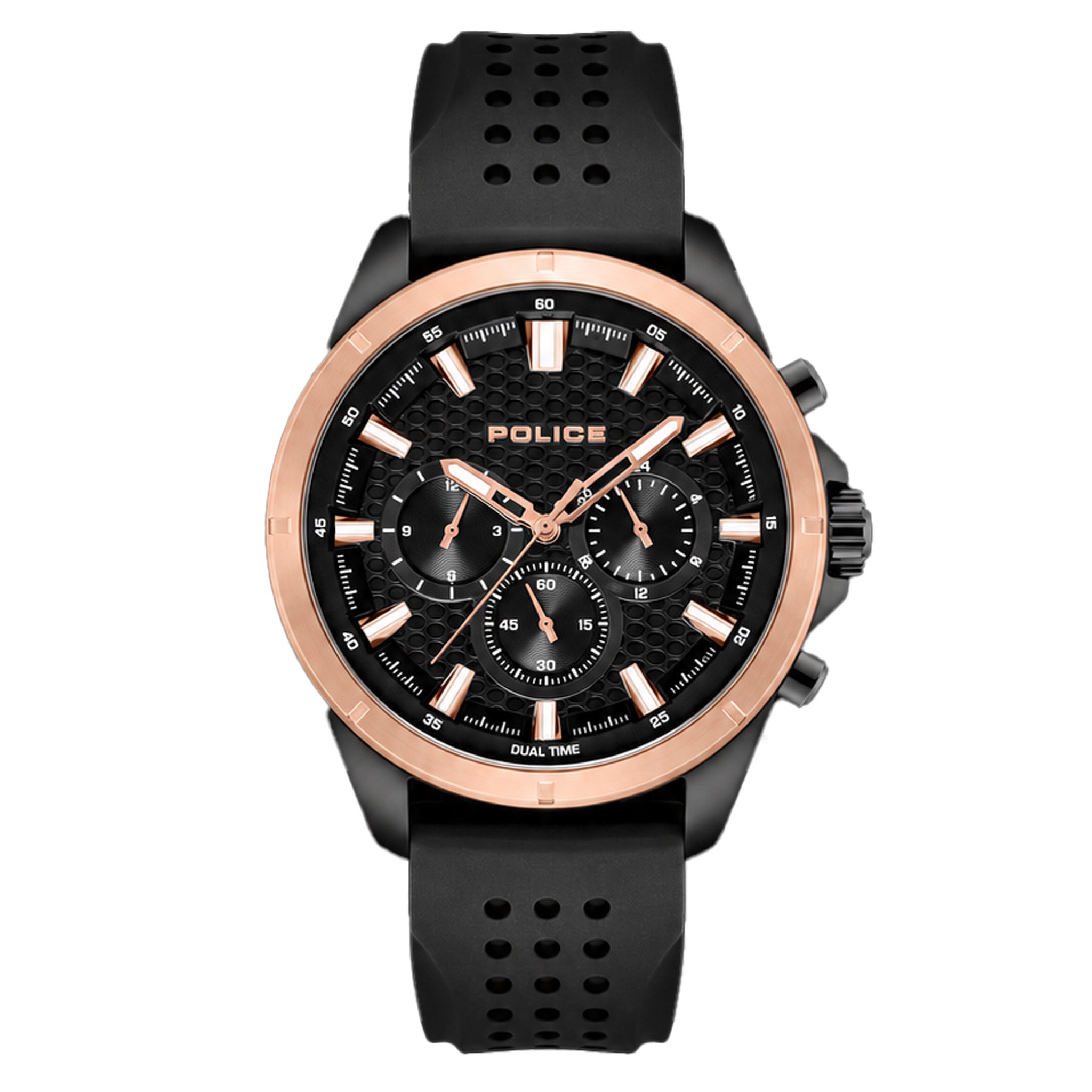 Police Silicone Black Dial Men's Watch - PEWJQ2204110M