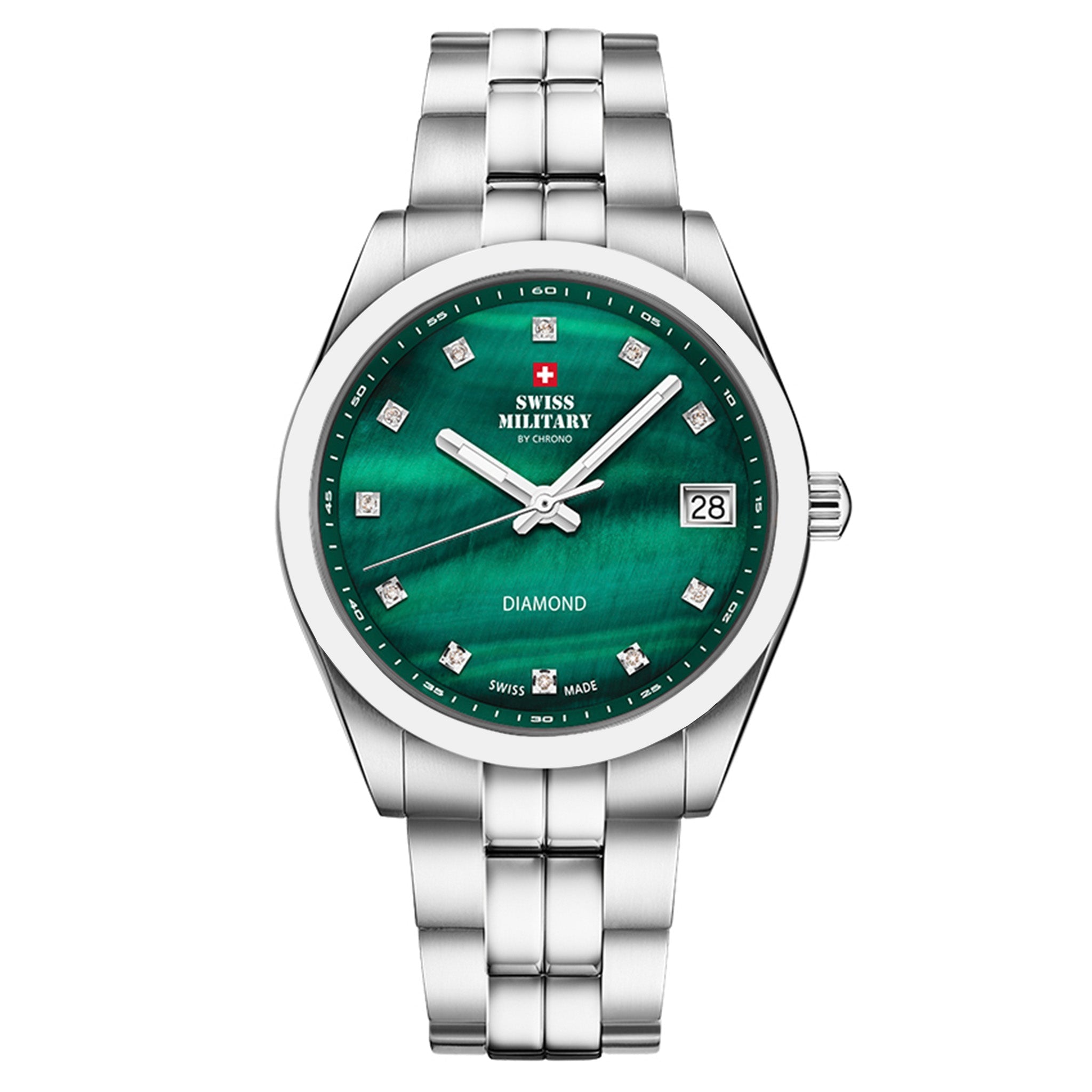 Swiss Military Two-Tone Gold Stainless Steel White Dial Women's Swiss Made Watch - SM30210.03