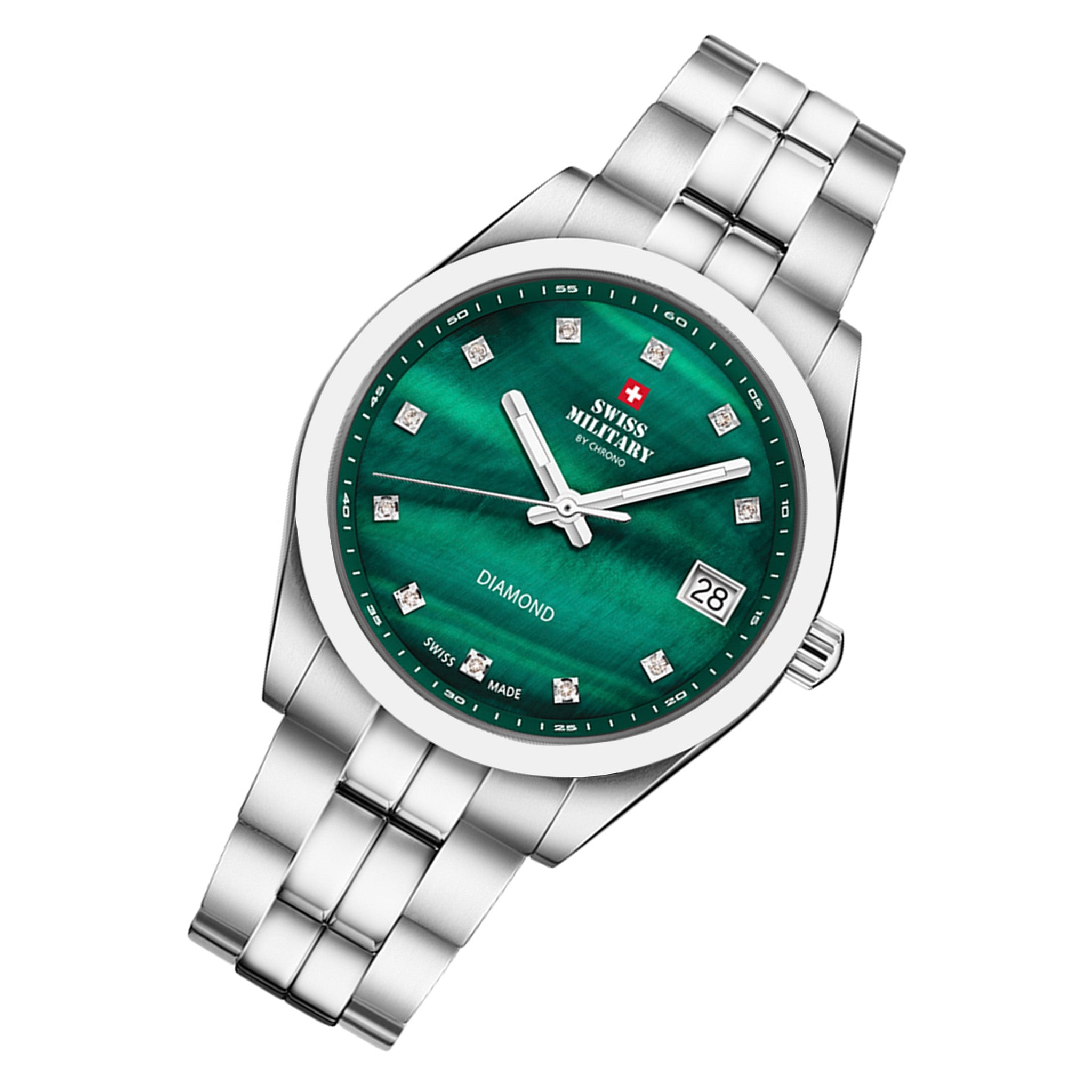 Swiss Military Stainless Steel Green Dial Women's Swiss Made Watch - SM30210.03