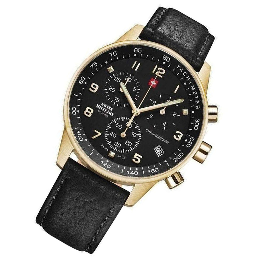 Swiss Military Chronograph Leather Men's Watch - SM34012.10