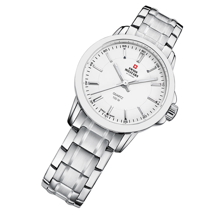 Swiss Military Silver Steel White Dial Women's Swiss Made Watch - SM34040.02