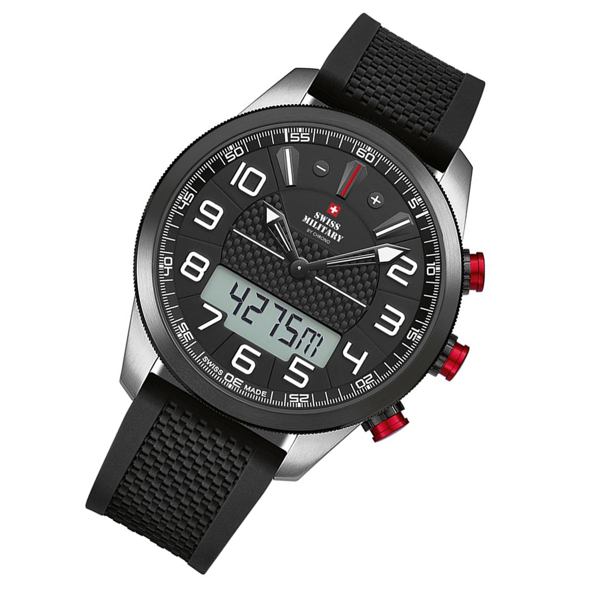 Swiss Military Limited Edition with Altimeter Black Resin Men's Chronograph Watch - SM34061.01