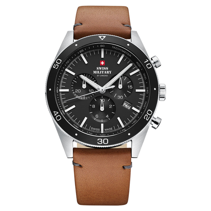 Swiss Military Brown Leather Men's Watch - SM34079.04