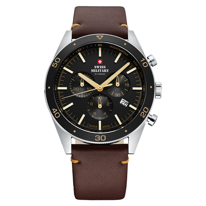 Swiss Military Brown Leather Men's Watch - SM34079.06