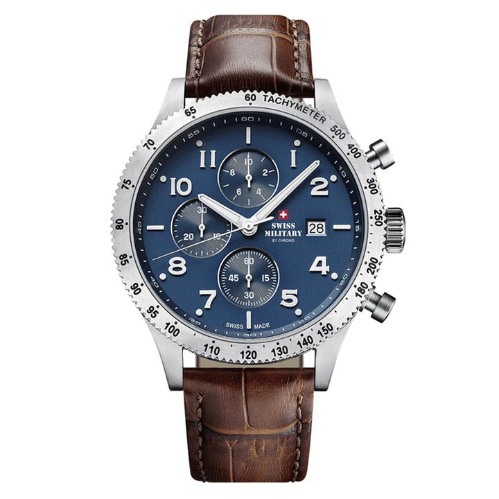 Swiss Military Brown Leather Men's Chrono Watch - SM34084.06