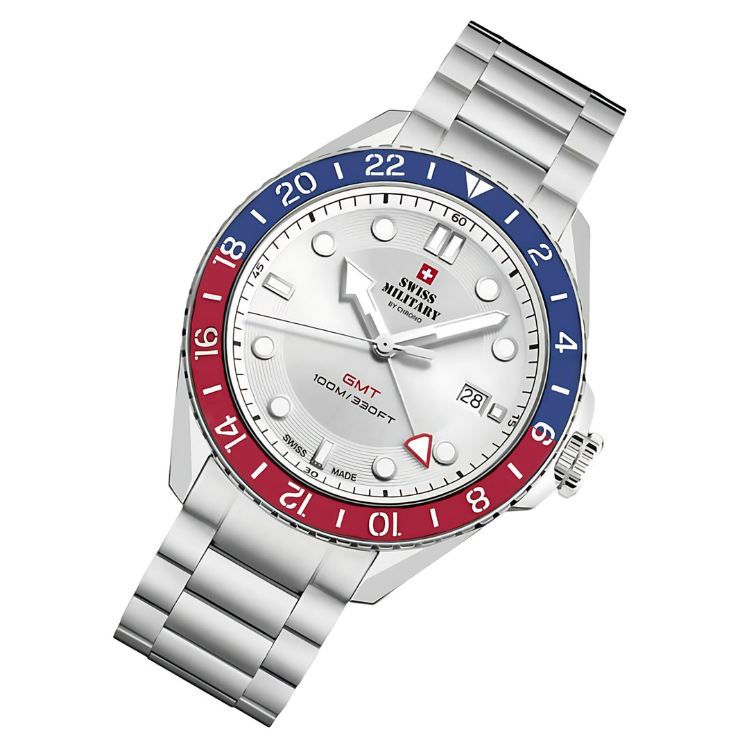 Swiss Military Stainless Steel Silver Dial Men's Swiss Made Watch - SM34095.02