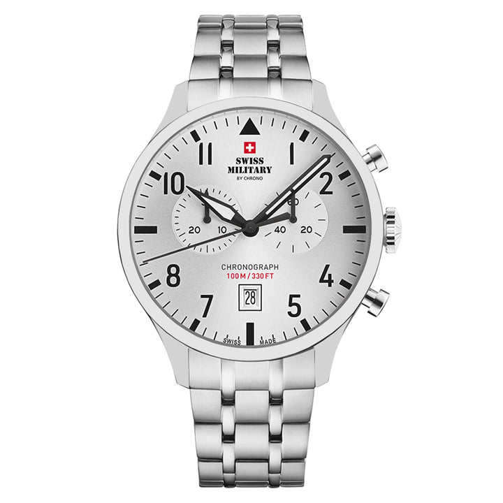 Swiss Military Stainless Steel Silver Dial Men's Swiss Made Watch - SM34098.02