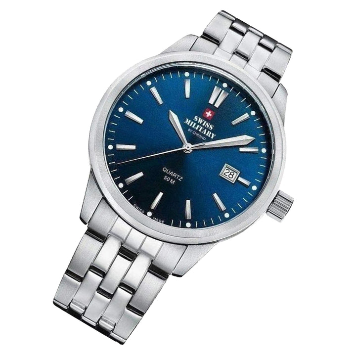 Swiss Military Stainless Steel Blue Dial Men's Watch - SMP36009.03
