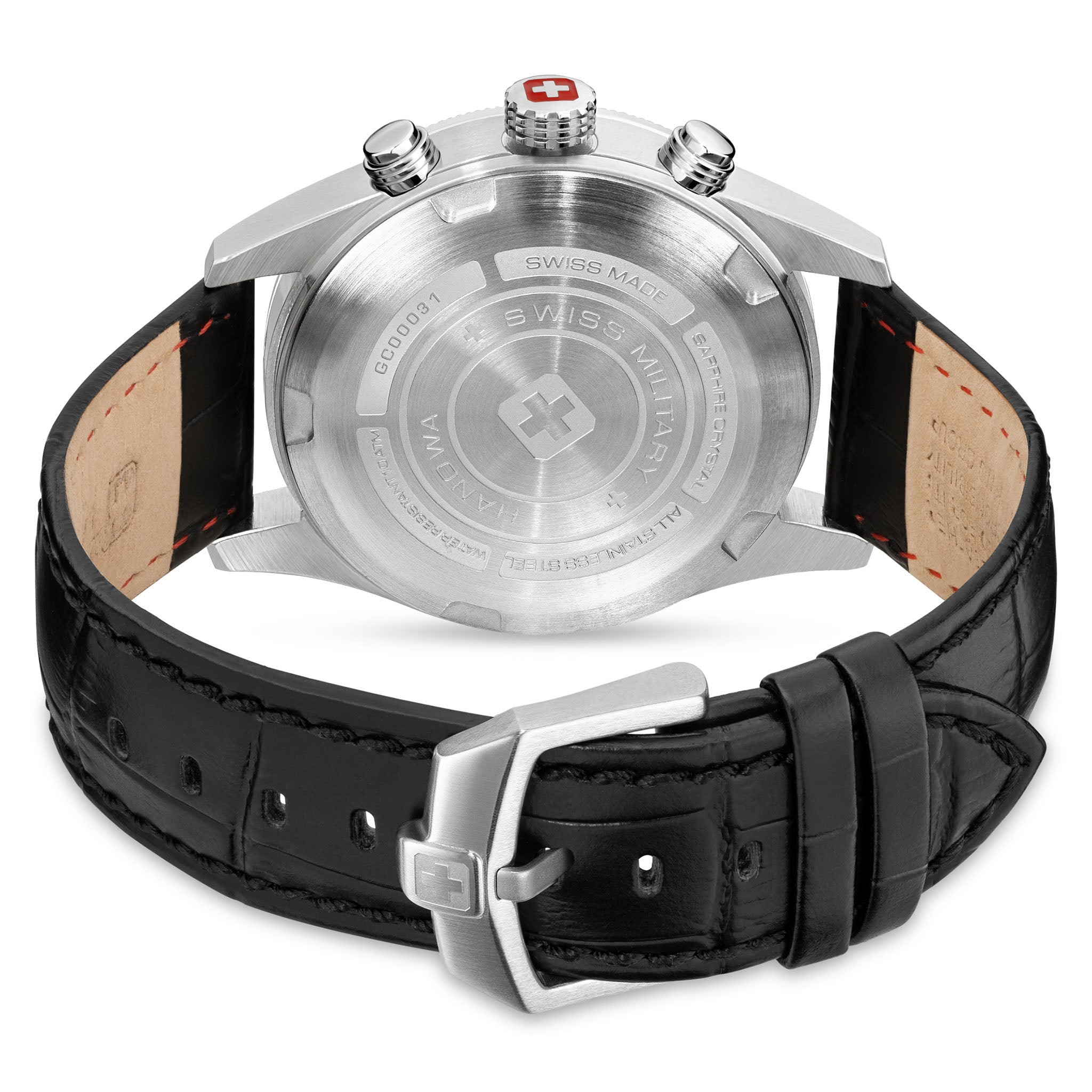 Swiss Military Hanowa Leather Black Dial Chronograph Men's Swiss Made Watch - SMWGC0003101