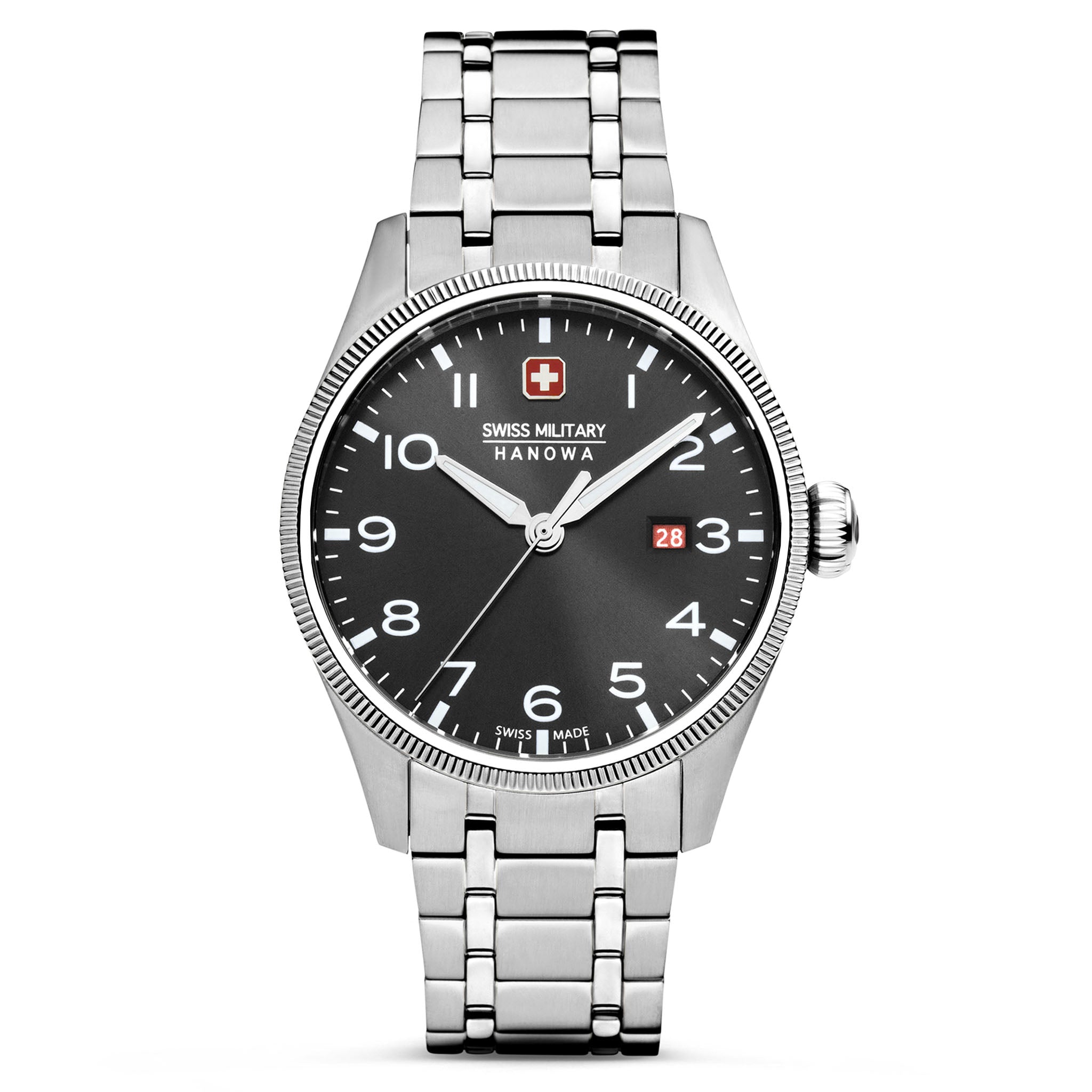 Swiss Military Hanowa Stainless Steel Black Dial Men's Watch - SMWGH0000801