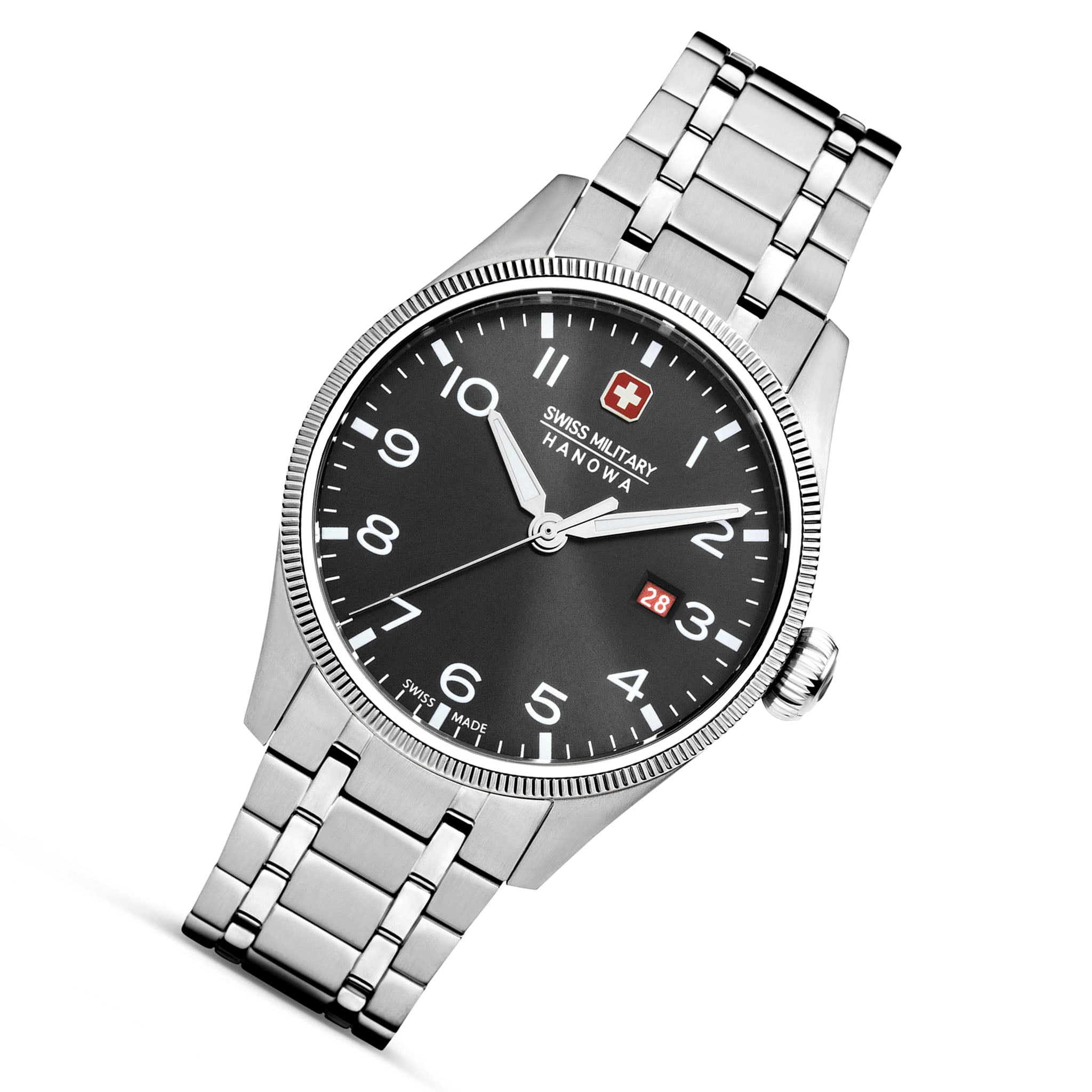 Swiss Military Hanowa Stainless Steel Black Dial Men's Swiss Made Watch - SMWGH0000801