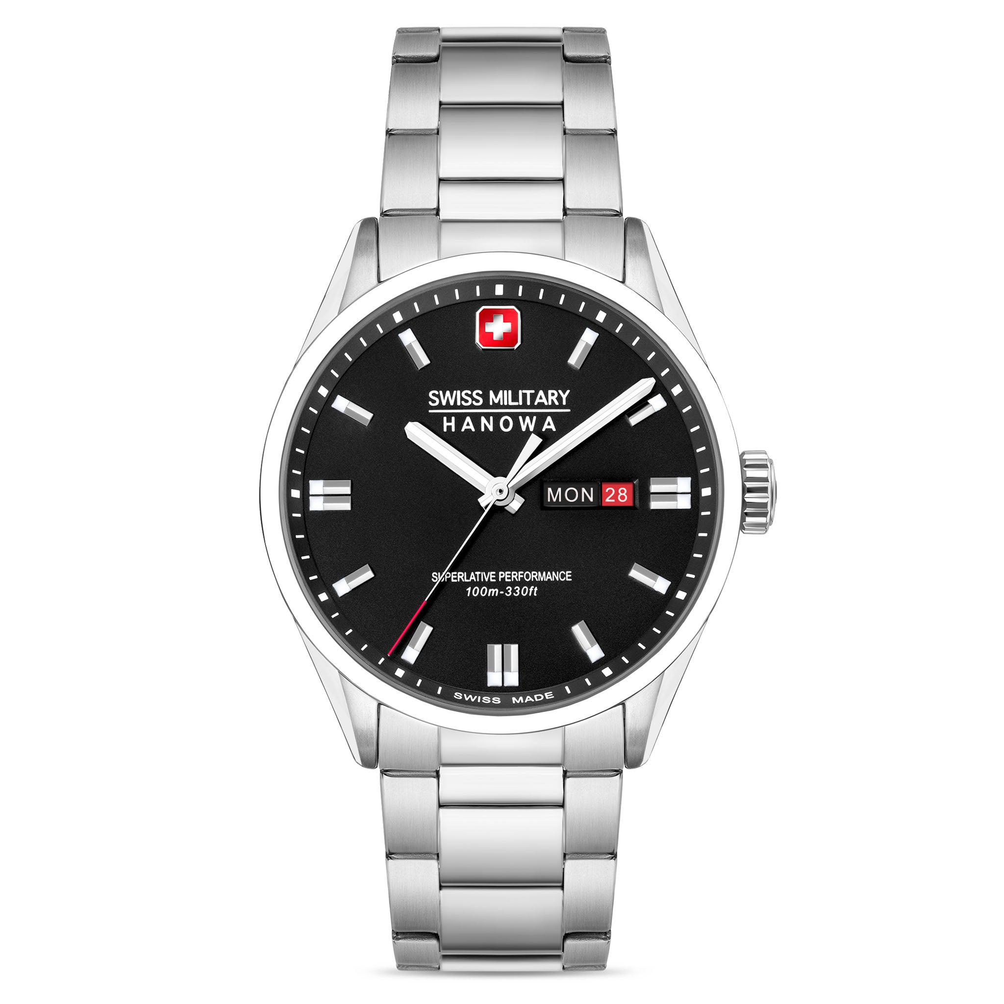 Swiss Military Hanowa Stainless Steel Black Dial Men's Watch - SMWGH0001601