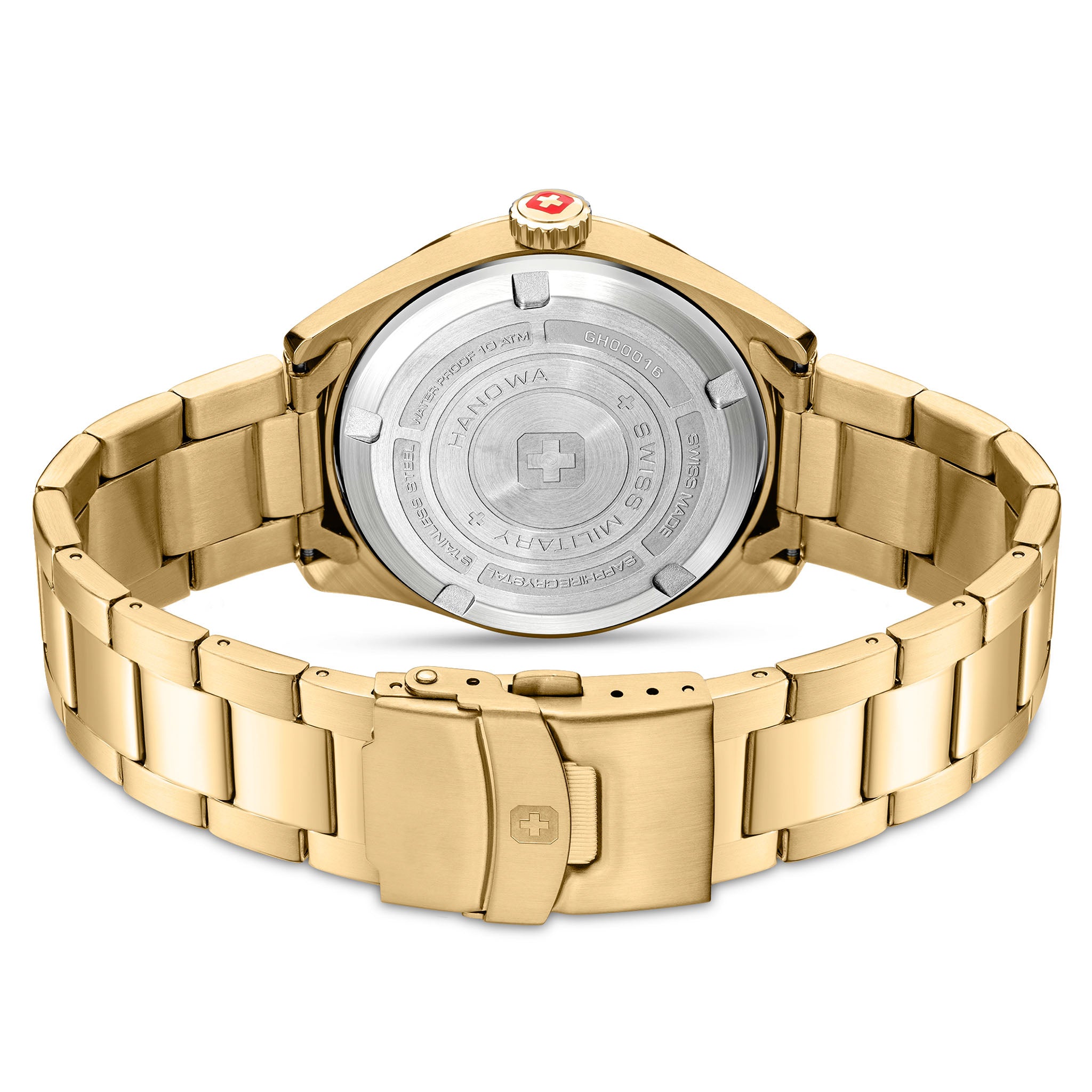 Swiss Military Hanowa Gold Steel Black Dial Men's Swiss Made Watch - SMWGH0001610