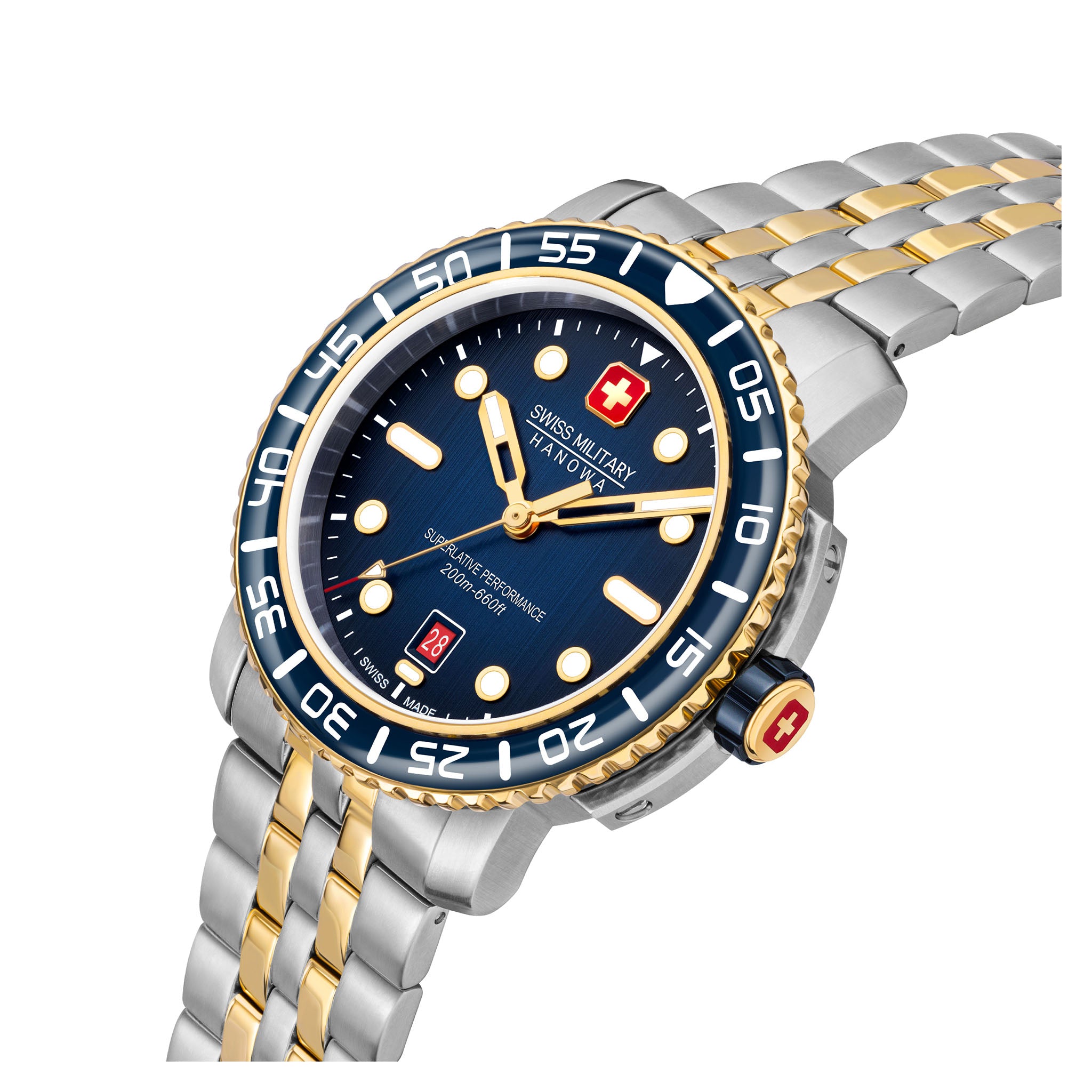 Swiss Military Hanowa Two-tone Steel Blue Dial Men's Swiss Made Watch - SMWGH0001760