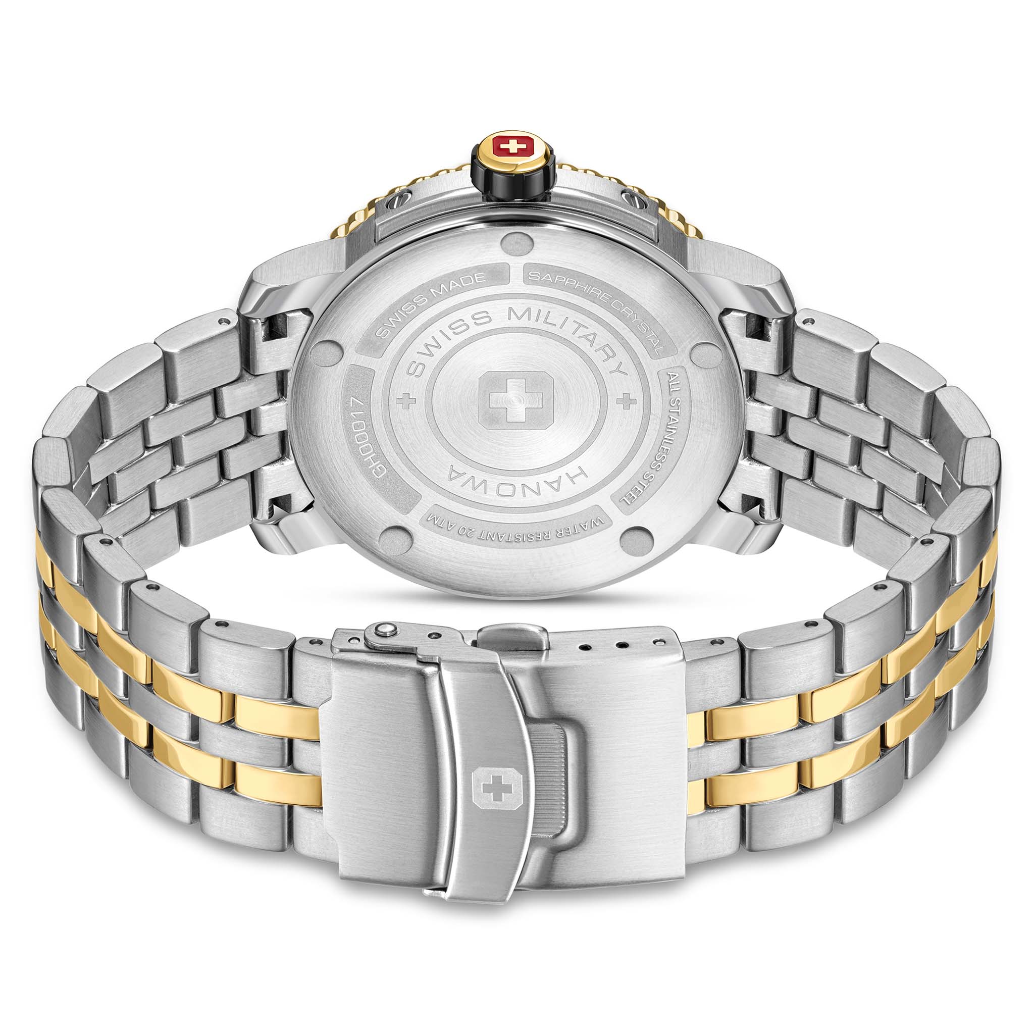 Swiss Military Hanowa Two-tone Steel Olive Dial Men's Swiss Made Watch - SMWGH0001761