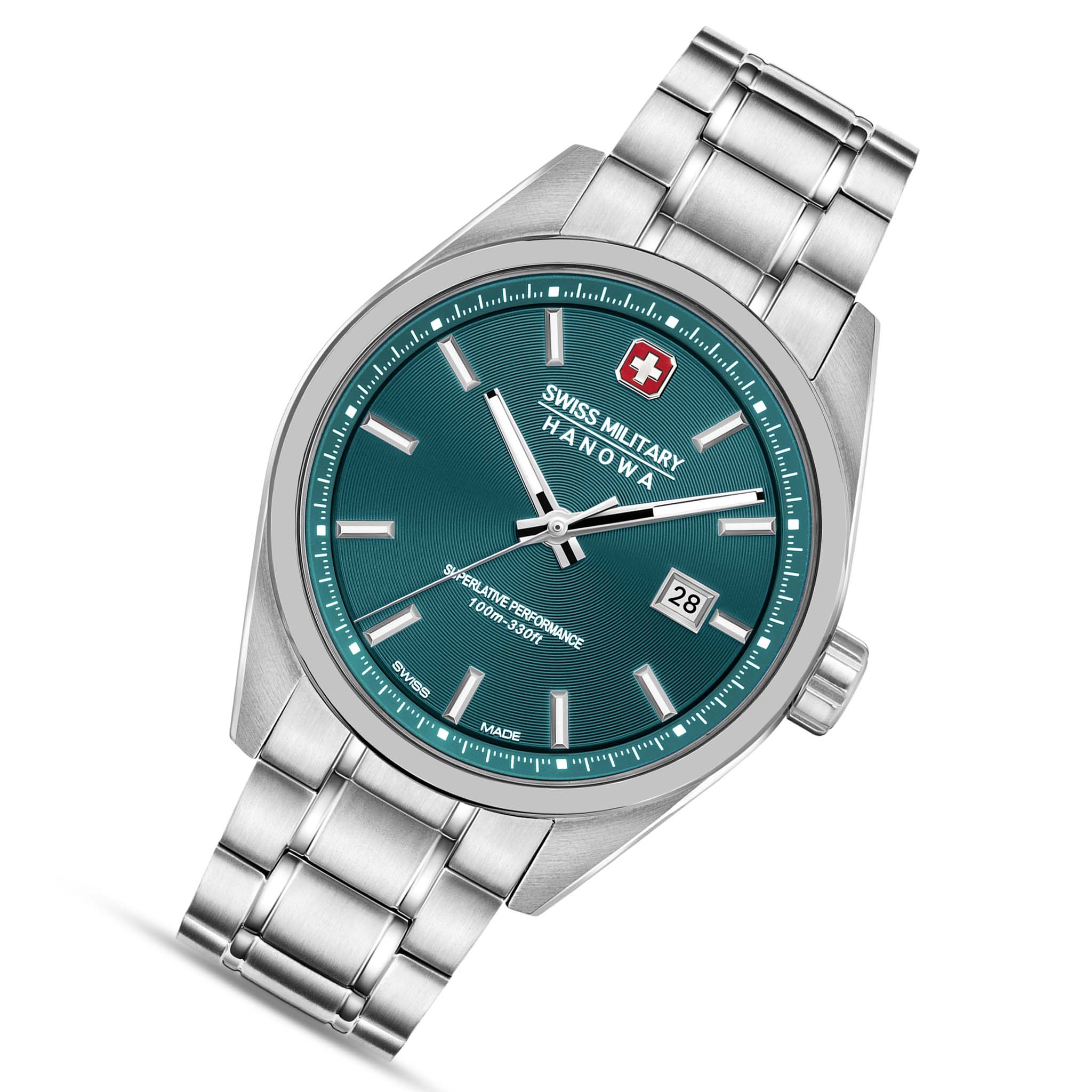 Swiss Military Hanowa Stainless Steel Green Dial Men's Swiss Made Watch - SMWGH0004104