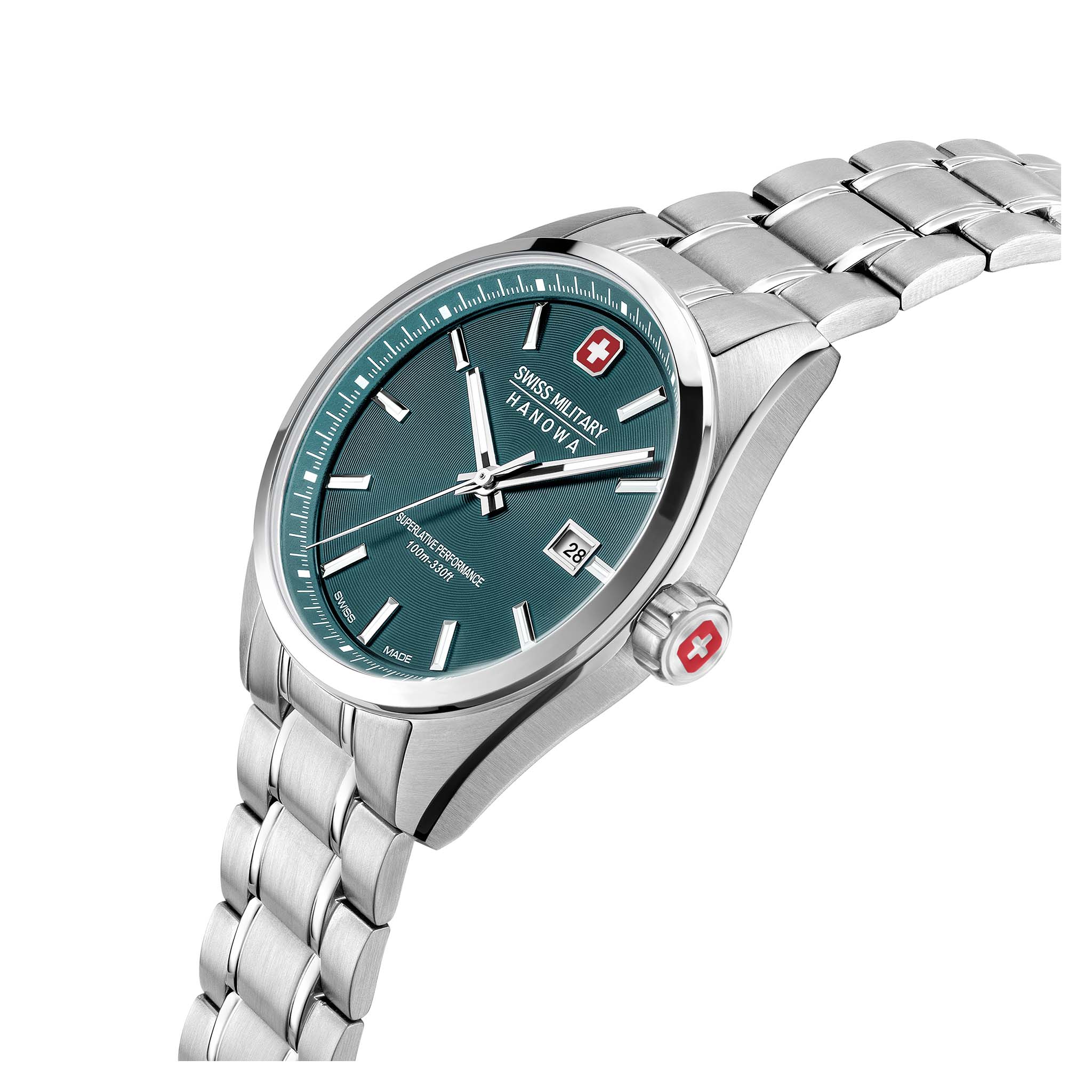 Swiss Military Hanowa Stainless Steel Green Dial Men's Swiss Made Watch - SMWGH0004104
