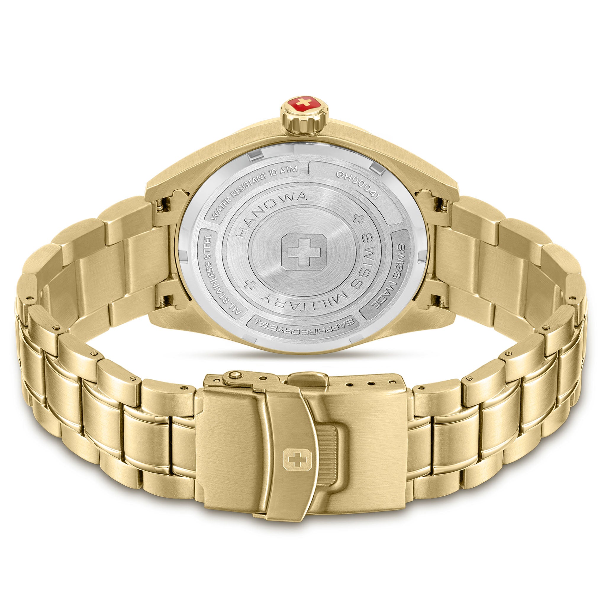Swiss Military Hanowa Gold Steel Black Dial Men's Swiss Made Watch - SMWGH0004110