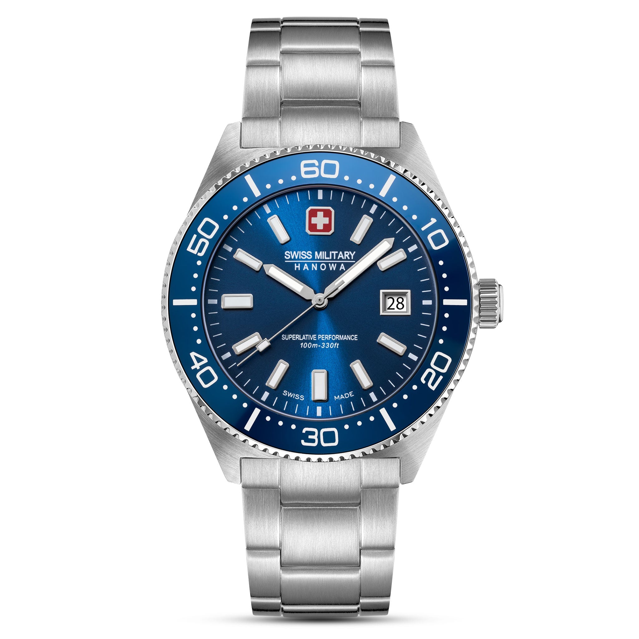 Swiss Military Hanowa Stainless Steel Blue Dial Men's Watch - SMWGH0004904
