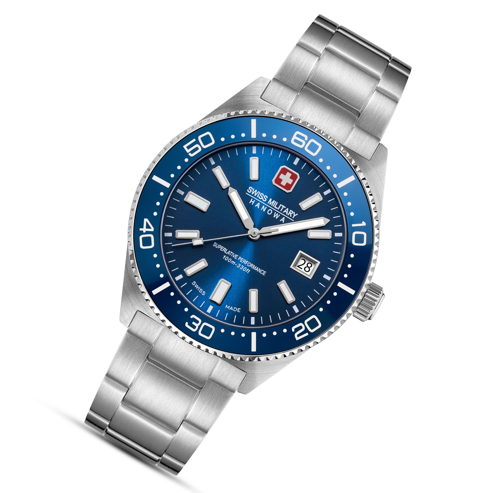 Swiss Military Hanowa Stainless Steel Blue Dial Men's Swiss Made Watch - SMWGH0004904