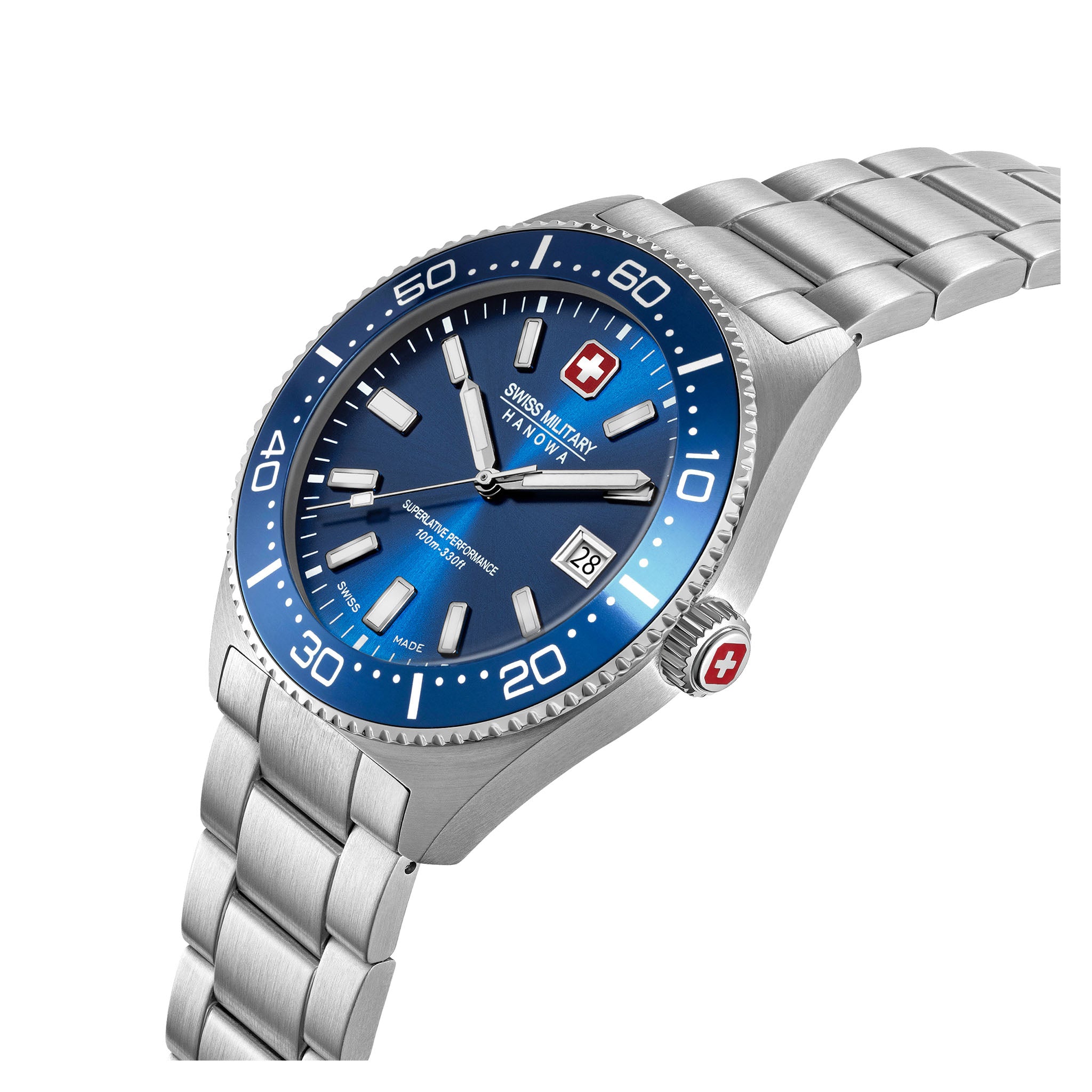 Swiss Military Hanowa Stainless Steel Blue Dial Men's Swiss Made Watch - SMWGH0004904