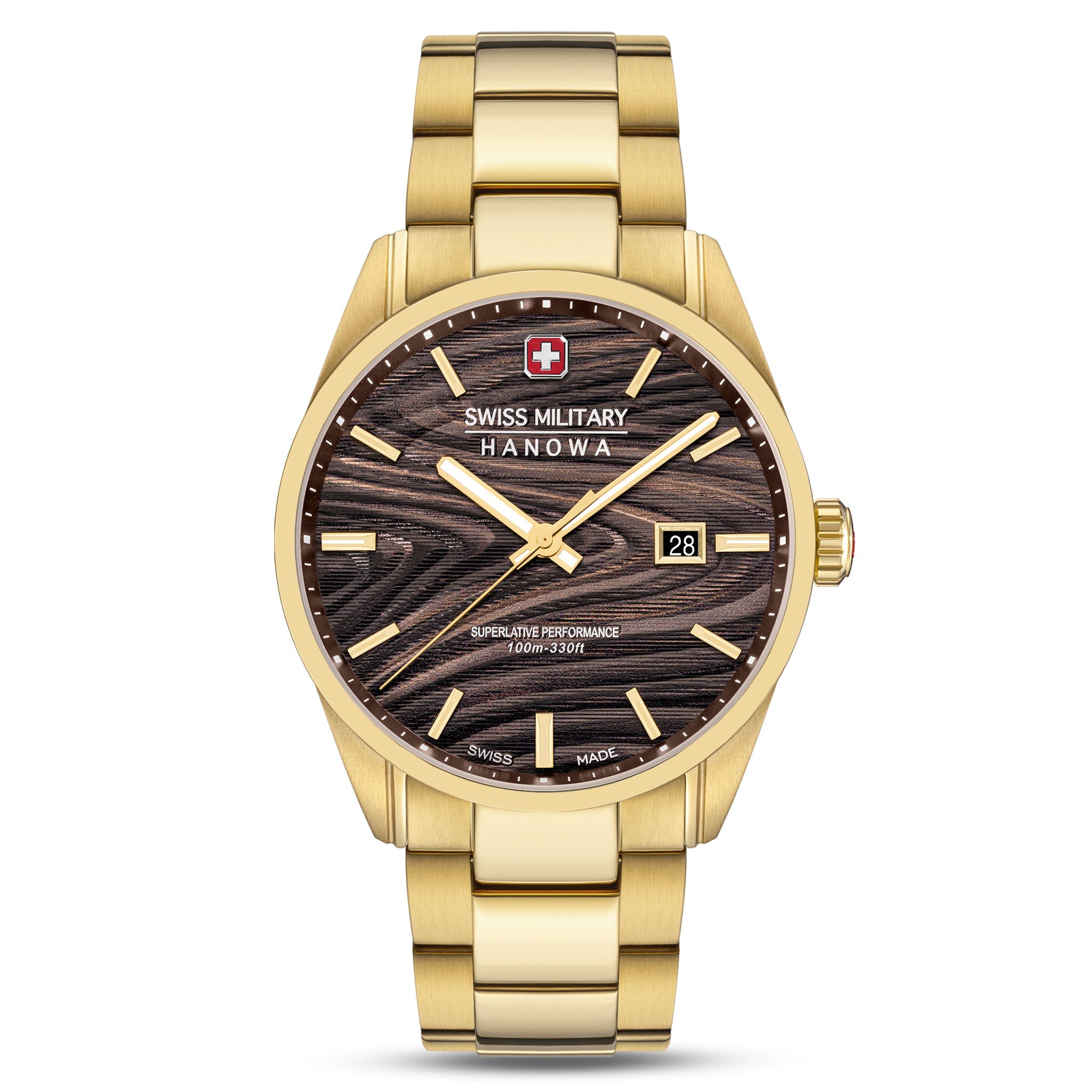 Swiss Military Hanowa Gold Steel Black Dial Stainless Steel Men's Watch - SMWGH0006010