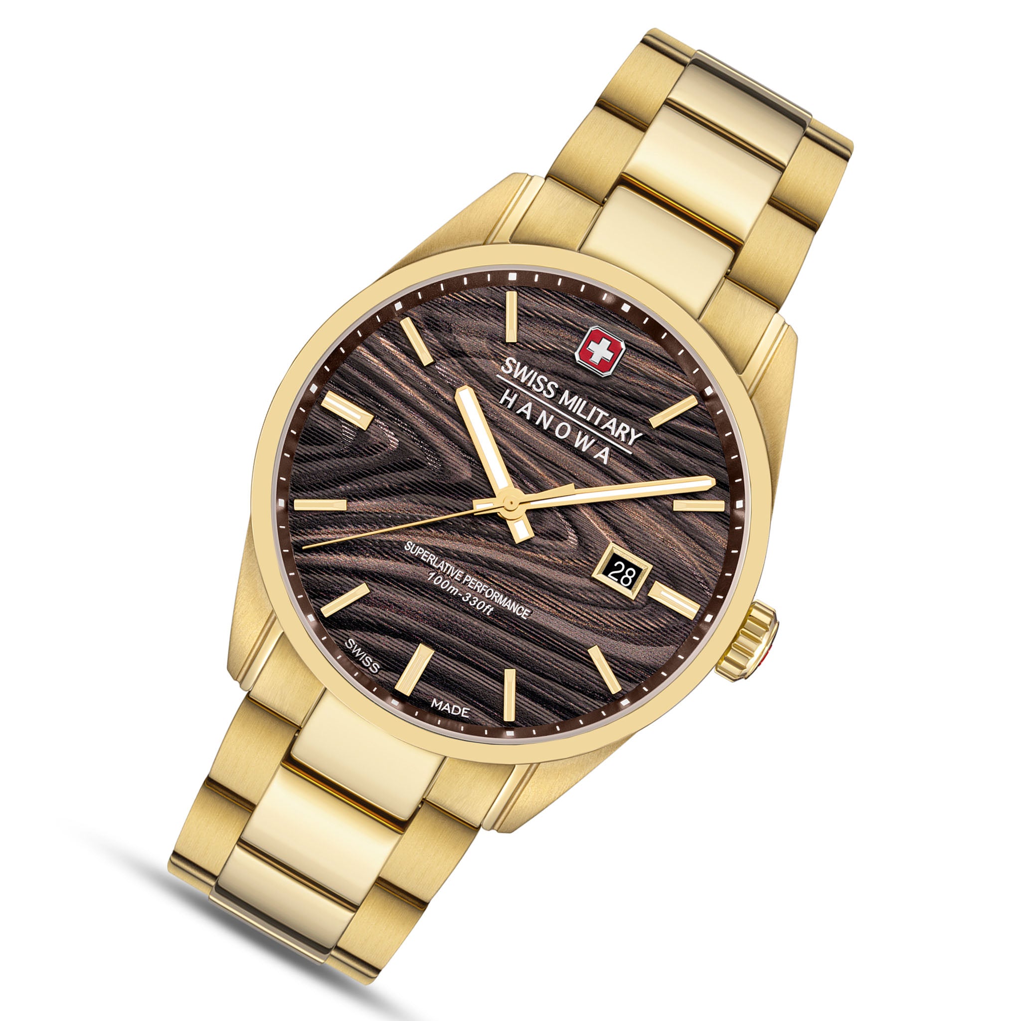 Swiss Military Hanowa Gold Steel Black Dial Men's Swiss Made Watch - SMWGH0006010