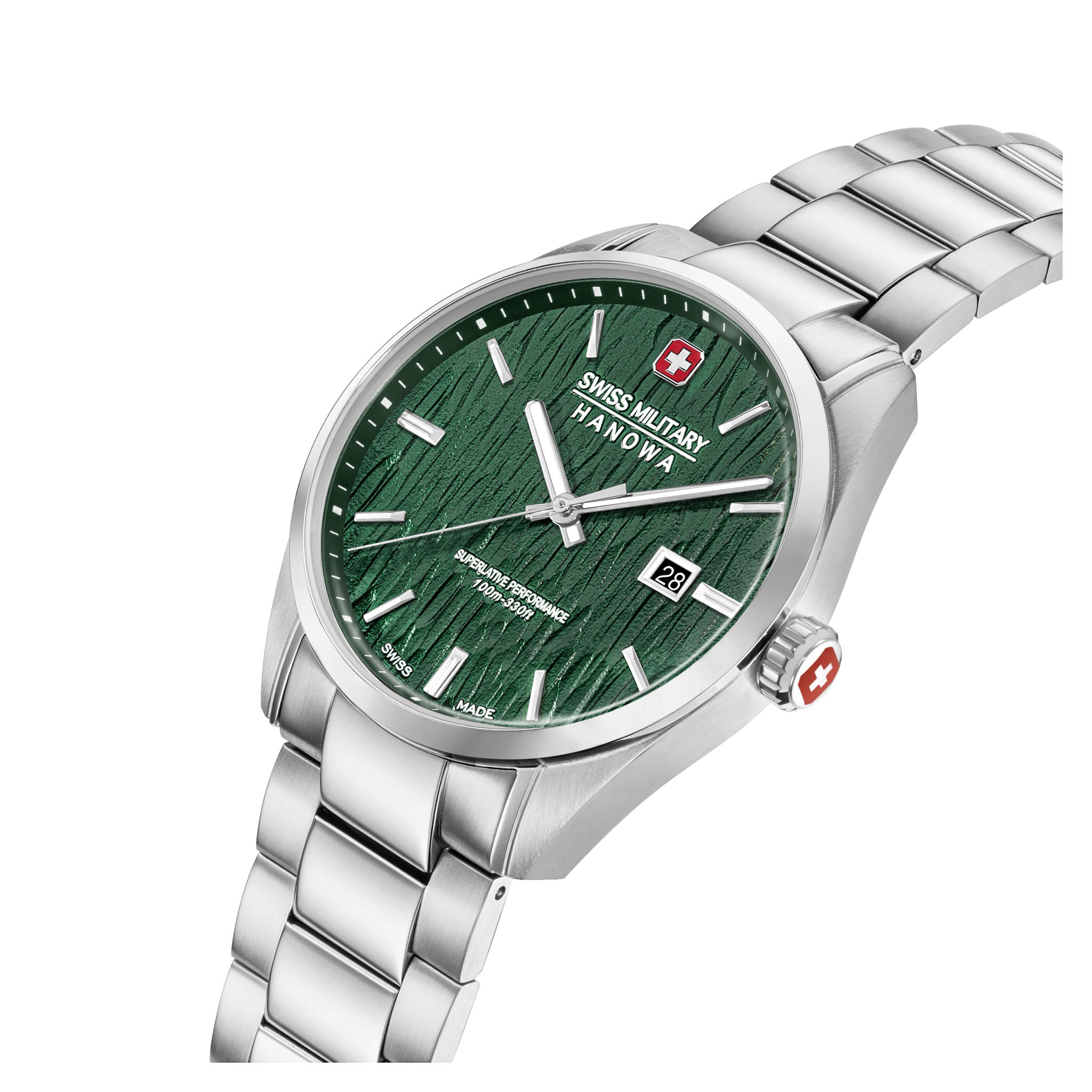 Swiss Military Hanowa Stainless Steel Green Dial Men's Swiss Made Watch - SMWGH0006101