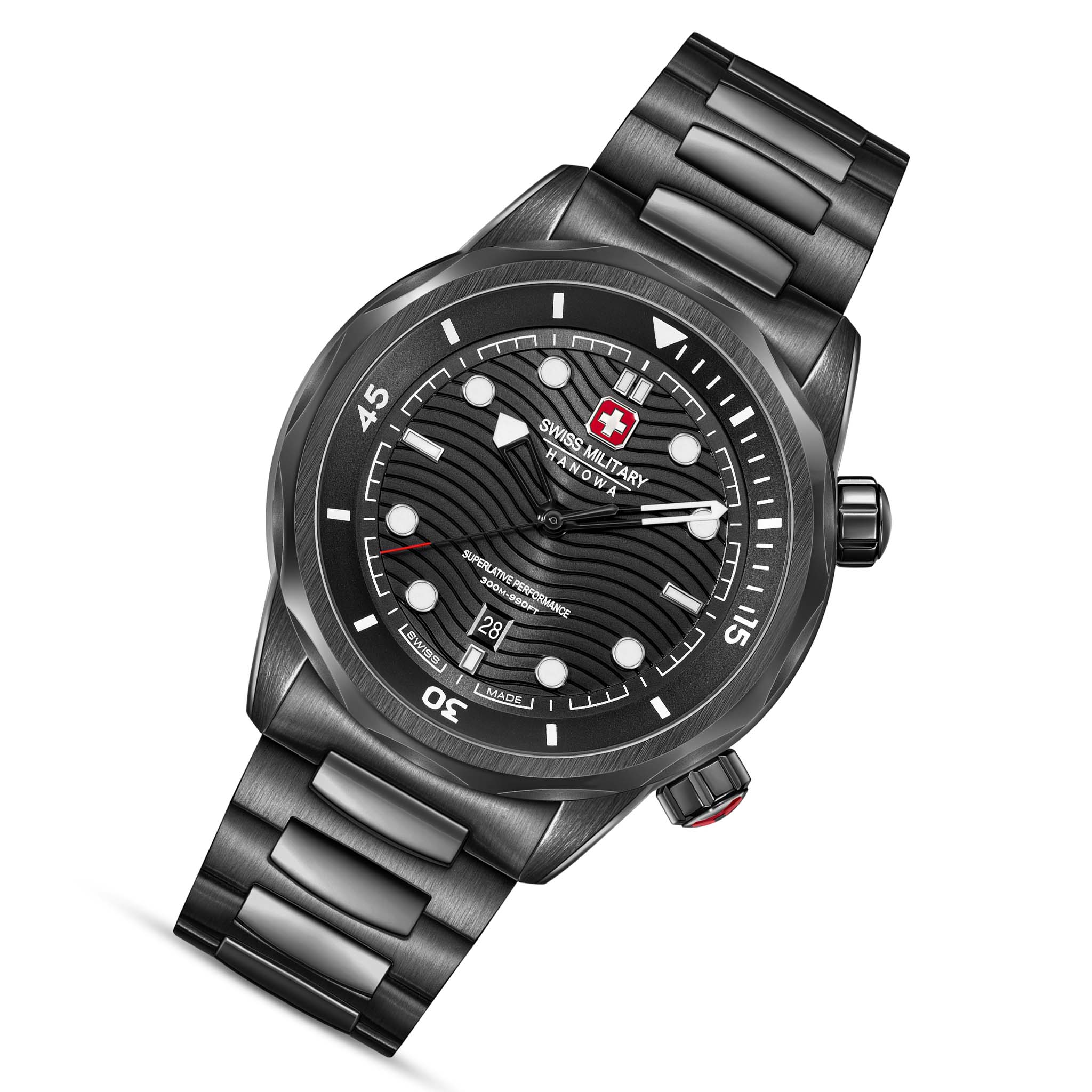 Swiss Military Hanowa Black Steel Men's Swiss Made Watch - SMWGH0006431