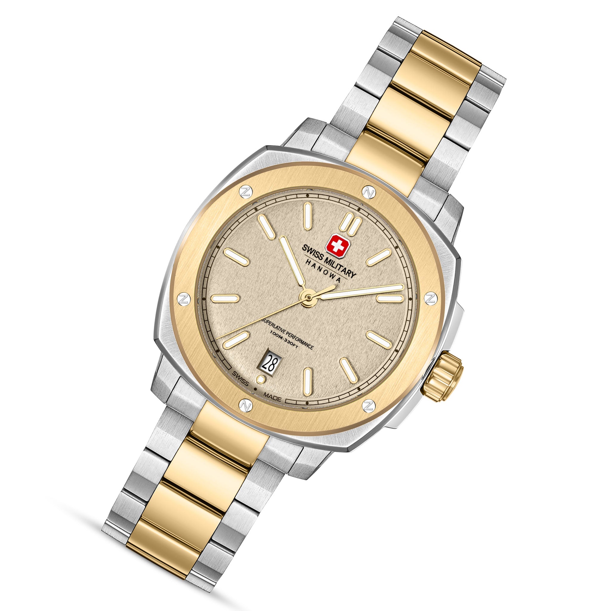 Swiss Military Hanowa Two-tone Steel Warm Grey Dial Men's Swiss Made Watch - SMWGH0006560