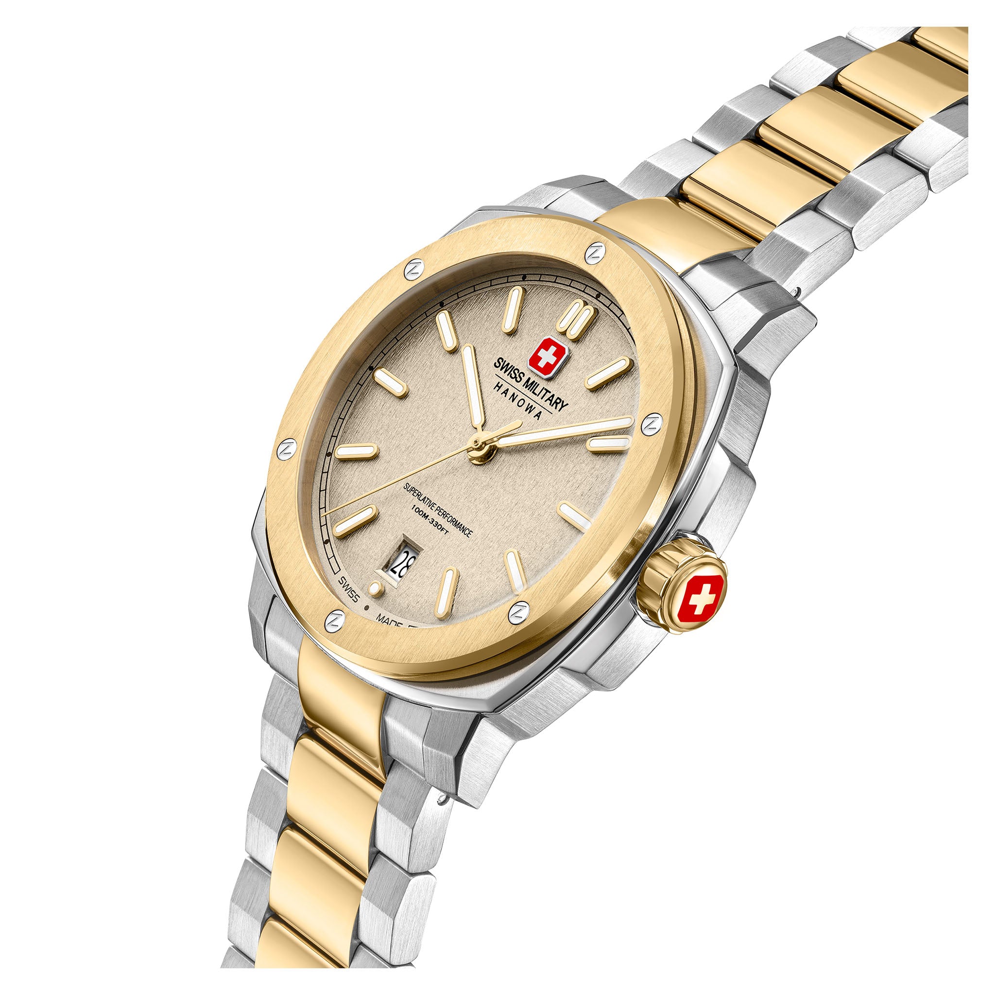 Swiss Military Hanowa Two-tone Steel Warm Grey Dial Men's Swiss Made Watch - SMWGH0006560