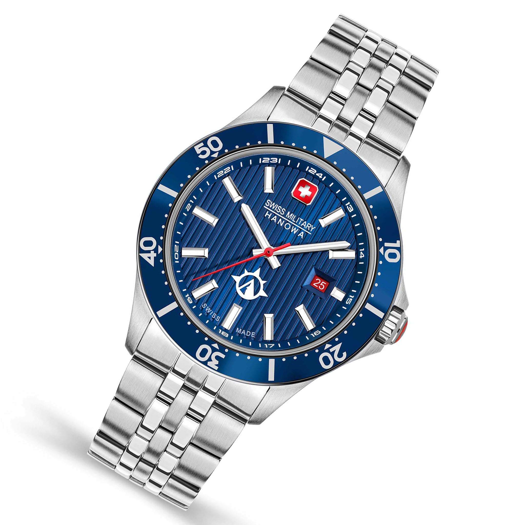 Swiss Military Hanowa Stainless Steel Blue Dial Men's Swiss Made Watch - SMWGH2100602