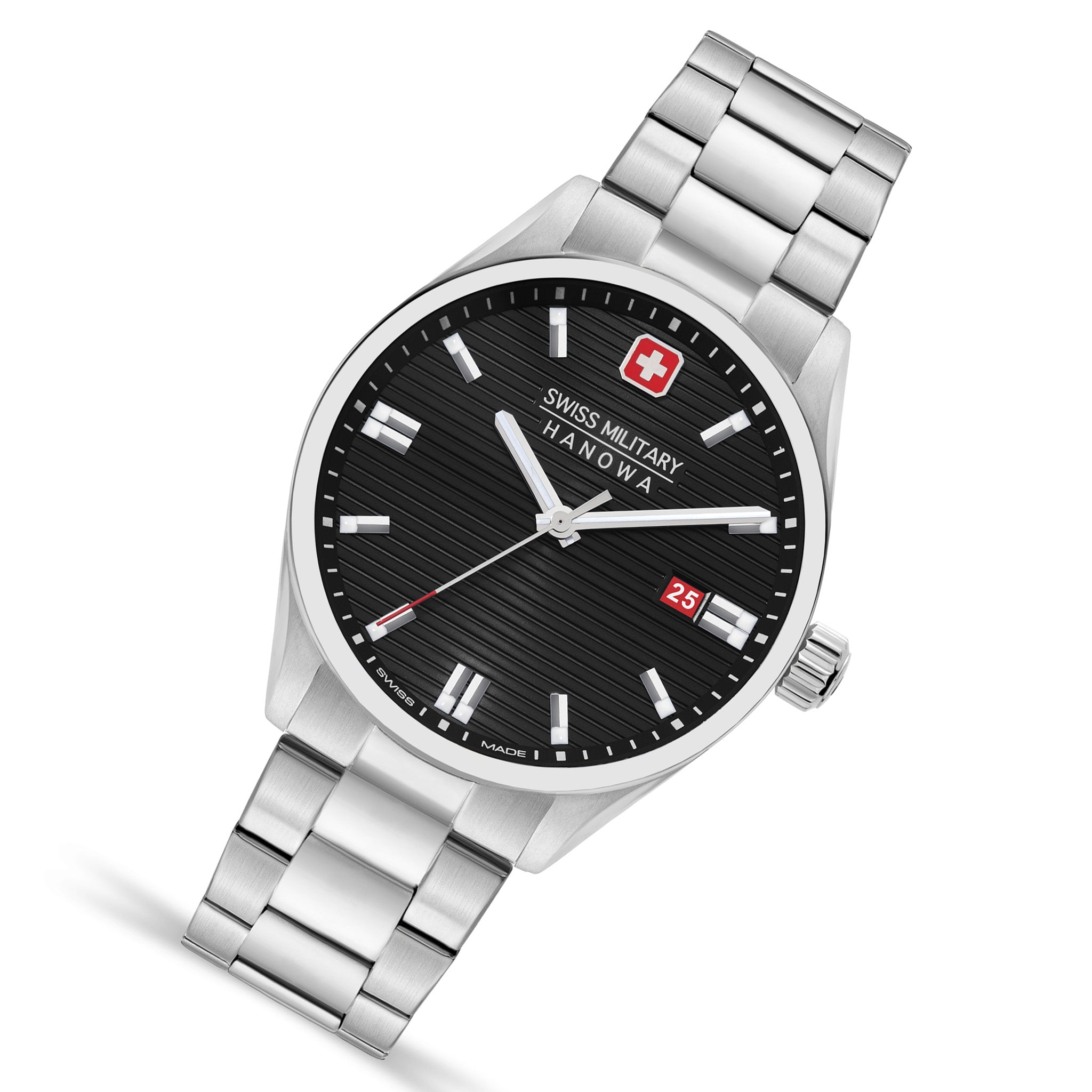 Swiss Military Hanowa Stainless Steel Black Dial Men's Swiss Made Watch - SMWGH2200101