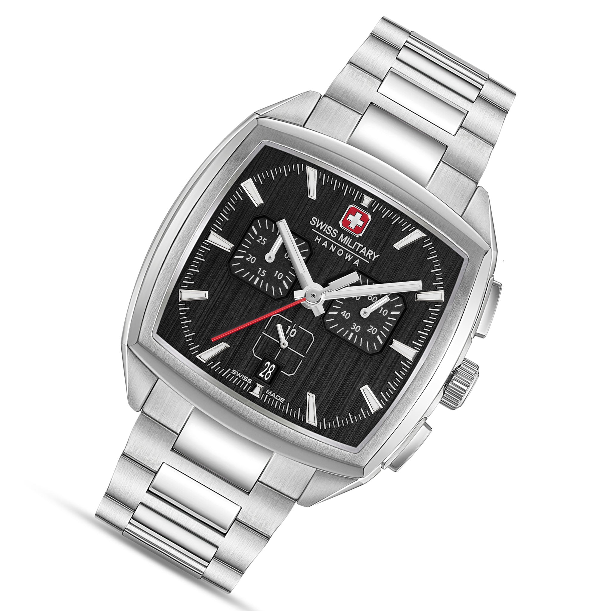 Swiss Military Hanowa Stainless Steel Black Dial Chronograph Men's Swiss Made Watch - SMWGI0004301