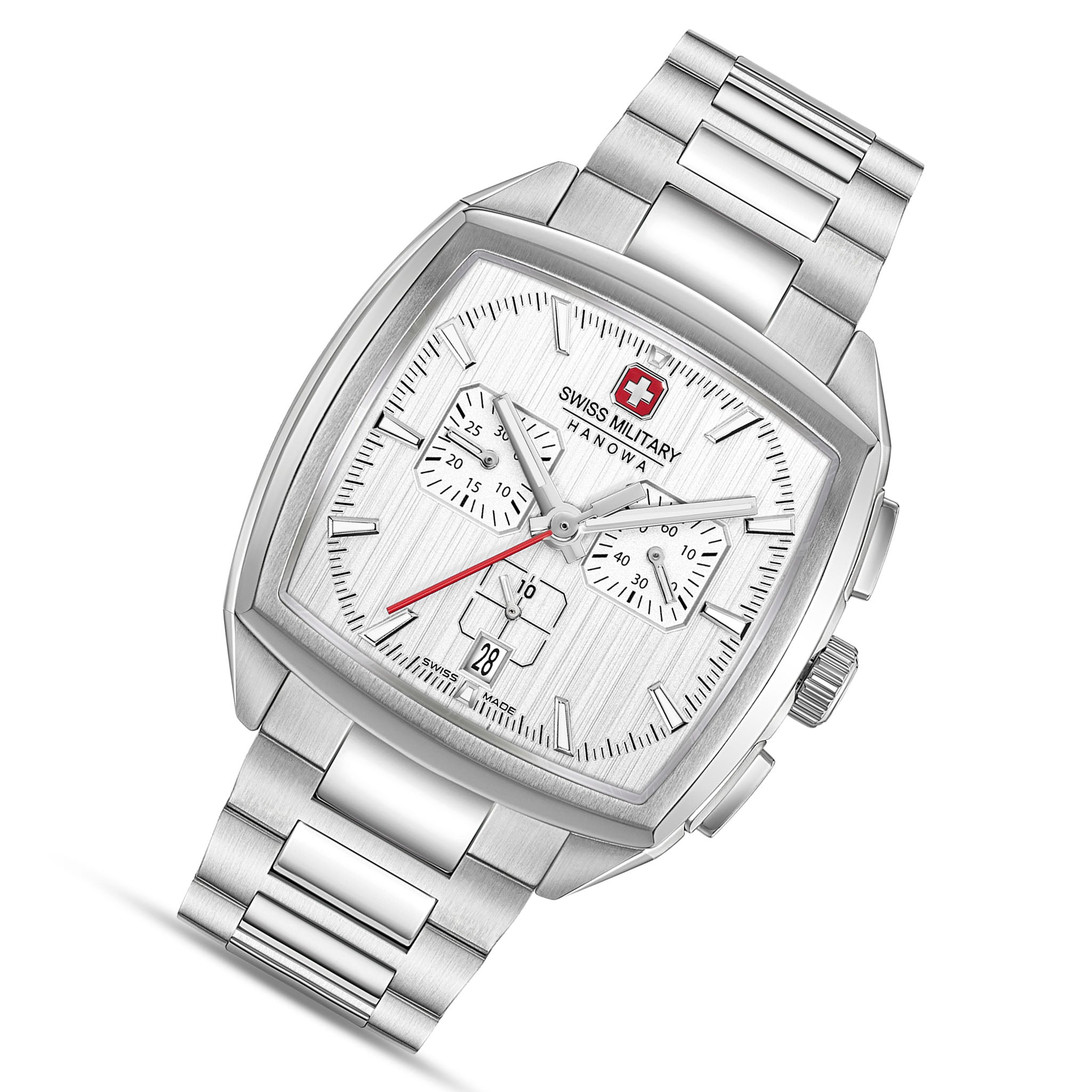 Swiss Military Hanowa Stainless Steel Silver Dial Chronograph Men's Swiss Made Watch - SMWGI0004303