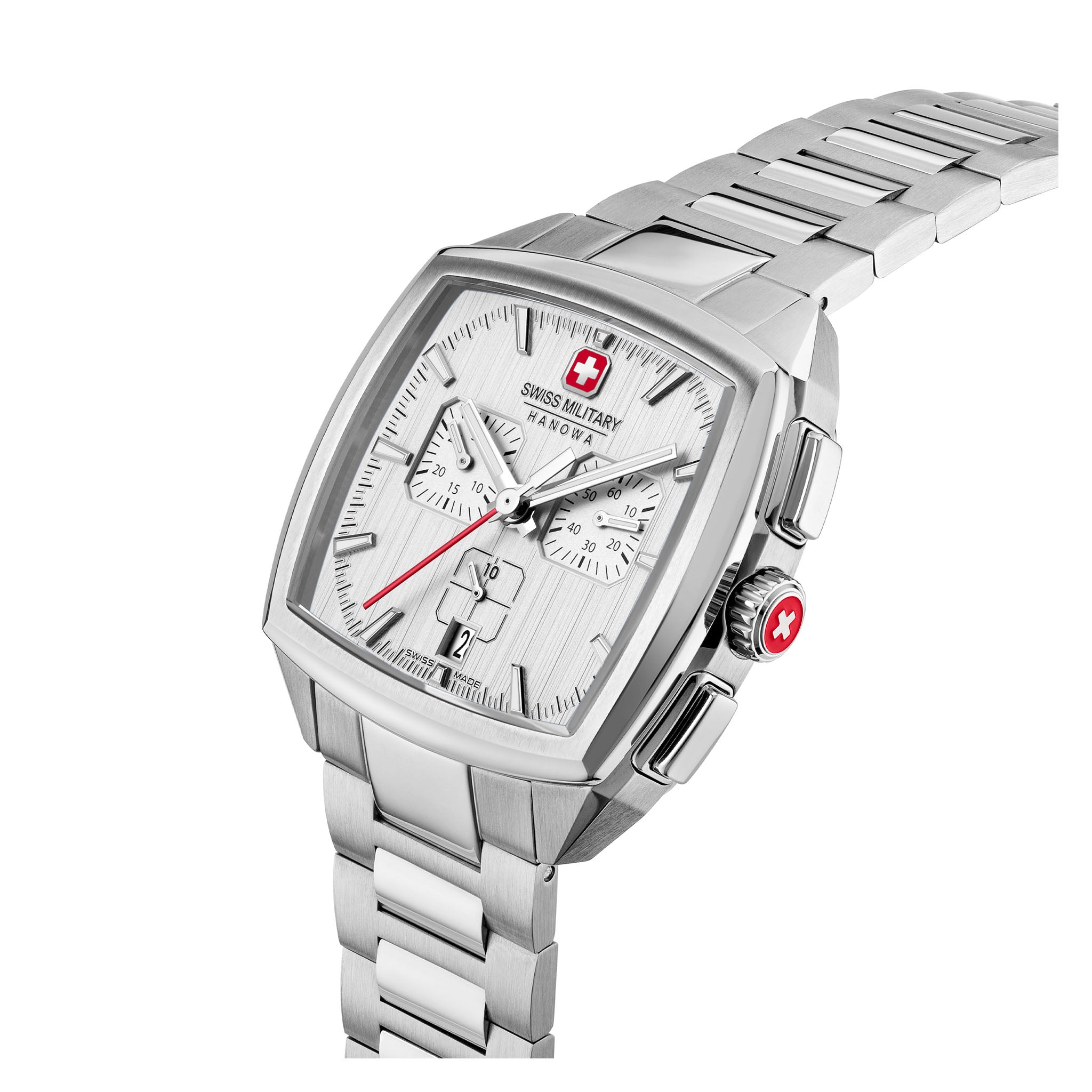 Swiss Military Hanowa Stainless Steel Silver Dial Chronograph Men's Swiss Made Watch - SMWGI0004303
