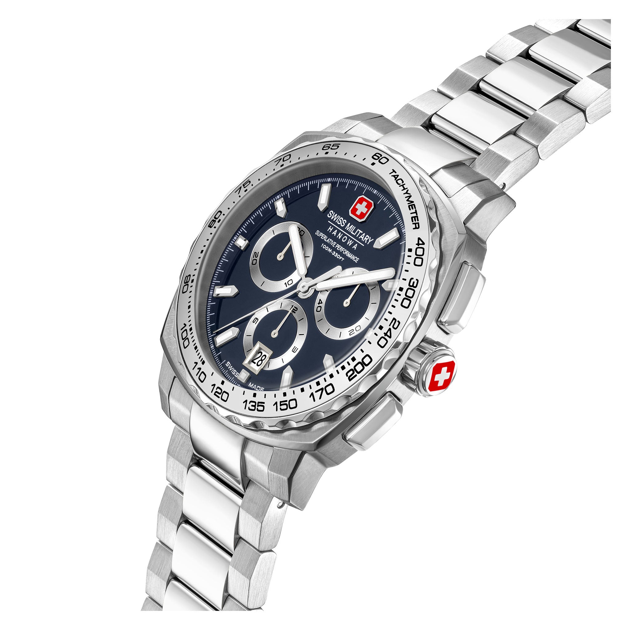 Swiss Military Hanowa Stainless Steel Blue Dial chronograph Men's Swiss Made Watch - SMWGI0006803