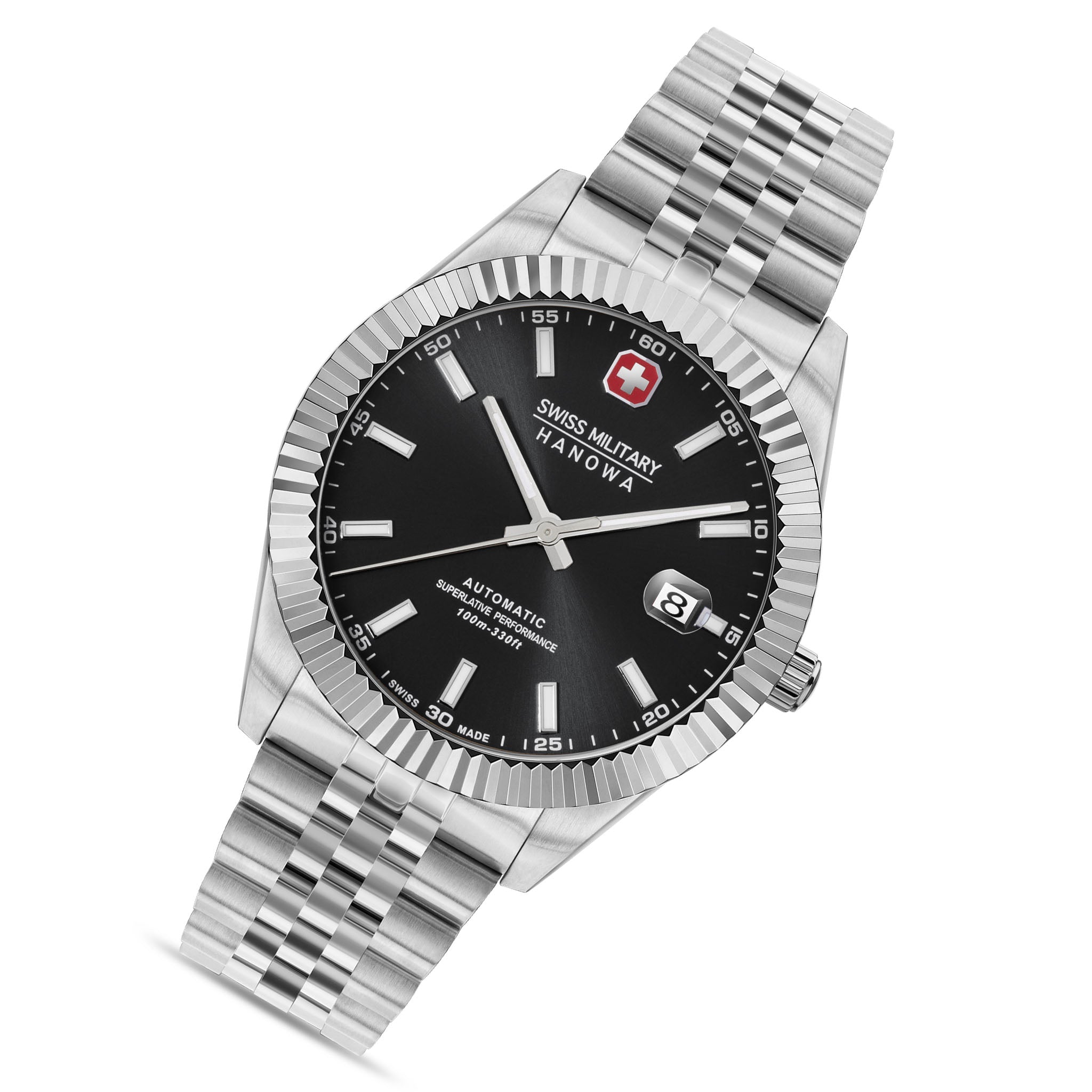 Swiss Military Hanowa Stainless Steel Black Dial Men's Automatic Swiss Made Watch - SMWGL0002101