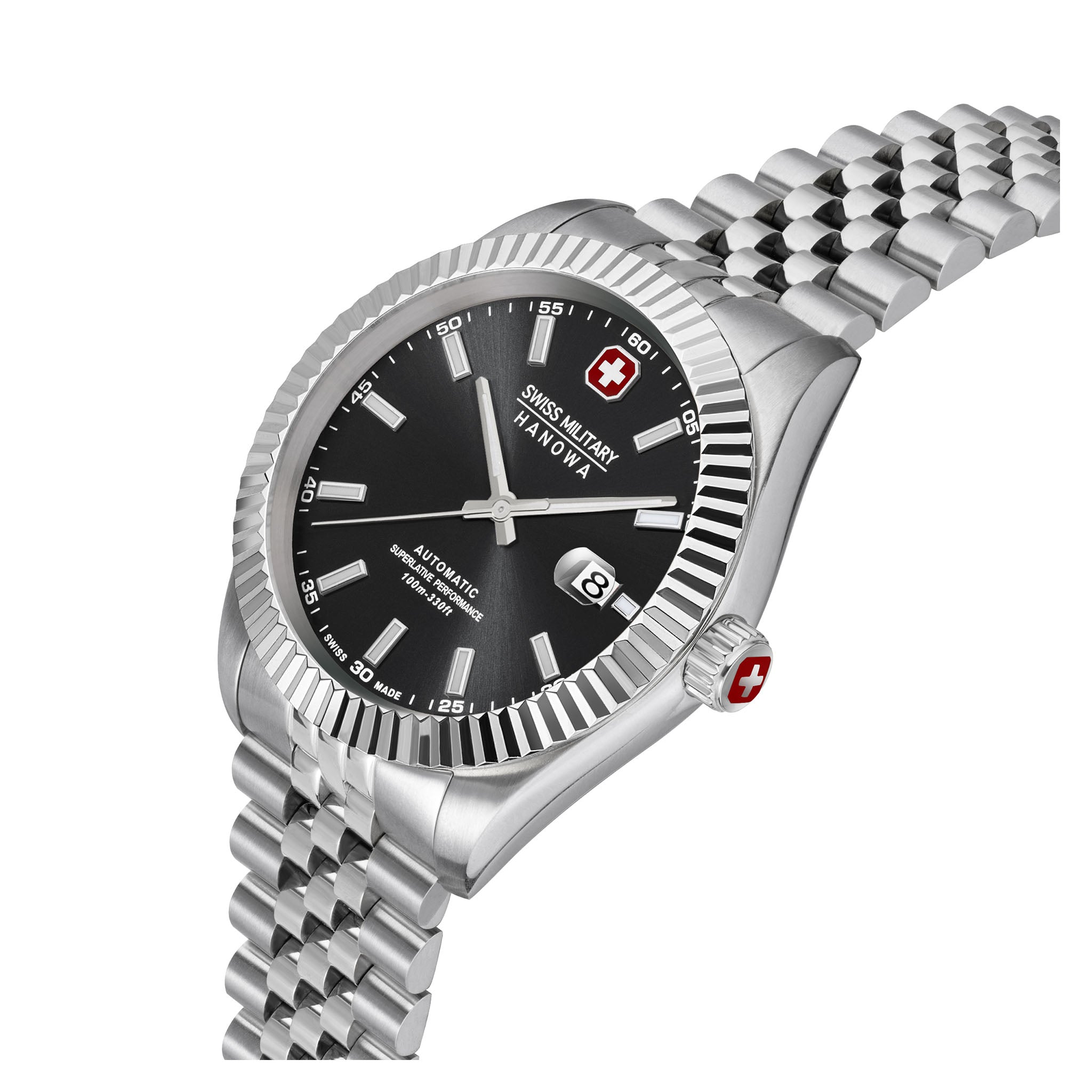 Swiss Military Hanowa Stainless Steel Black Dial Men's Automatic Swiss Made Watch - SMWGL0002101