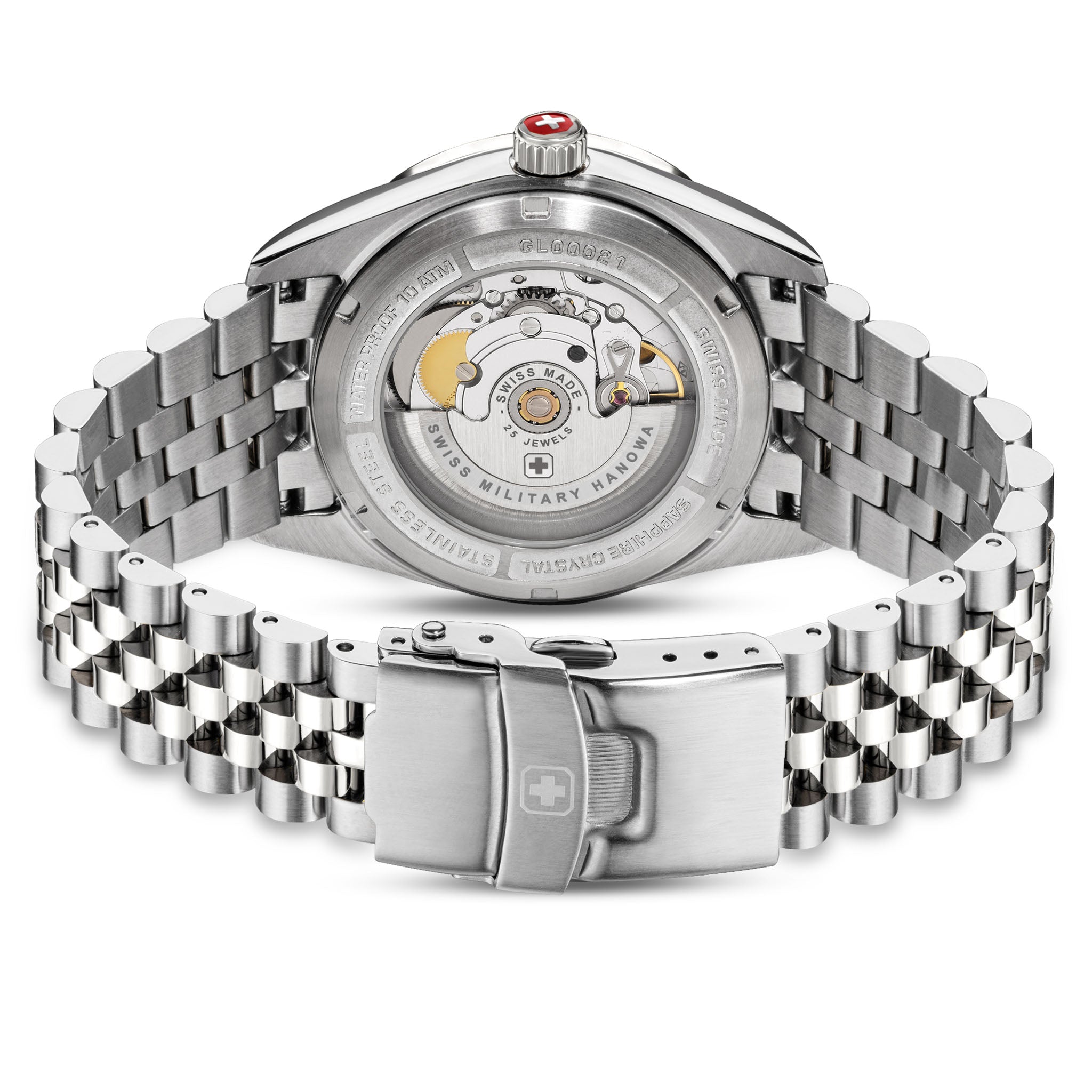 Swiss Military Hanowa Stainless Steel Black Dial Men's Automatic Swiss Made Watch - SMWGL0002101