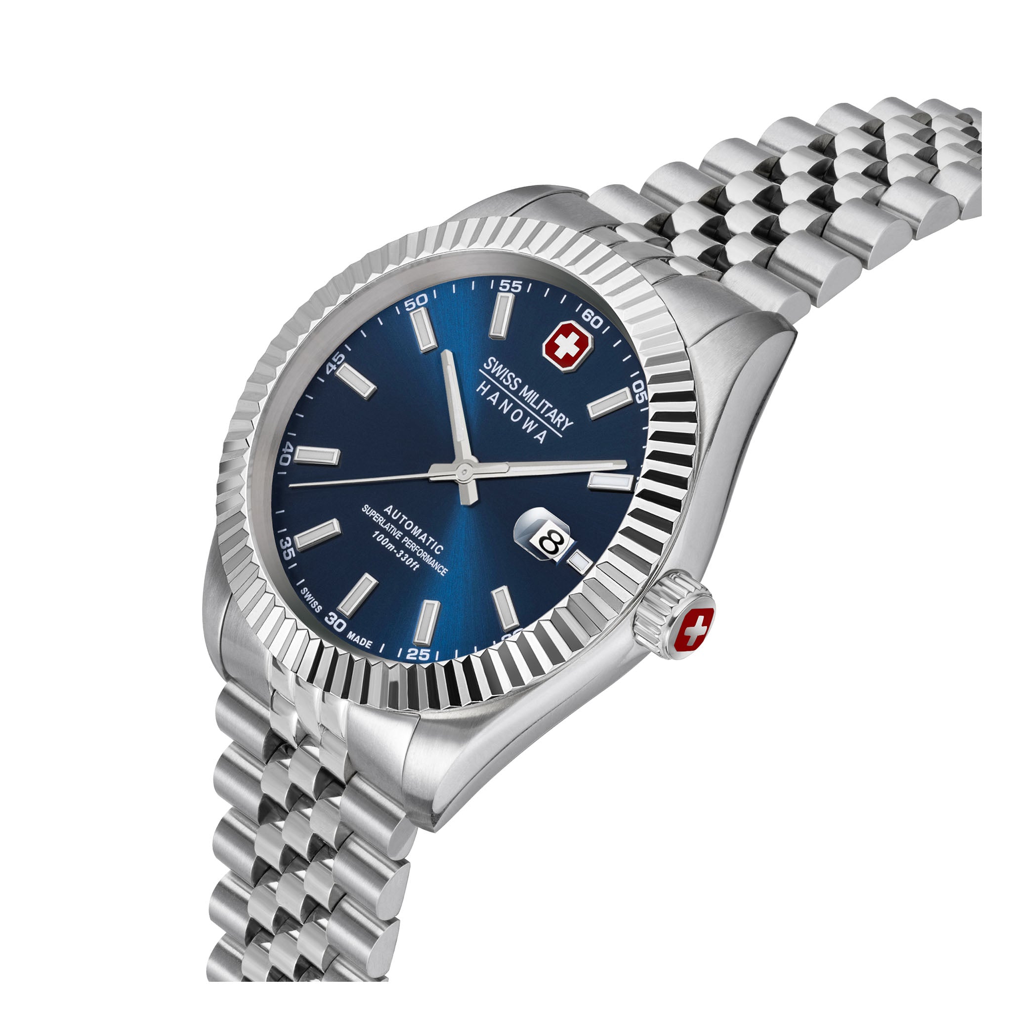 Swiss Military Hanowa Stainless Steel Blue Dial Men's Automatic Swiss Made Watch - SMWGL0002102