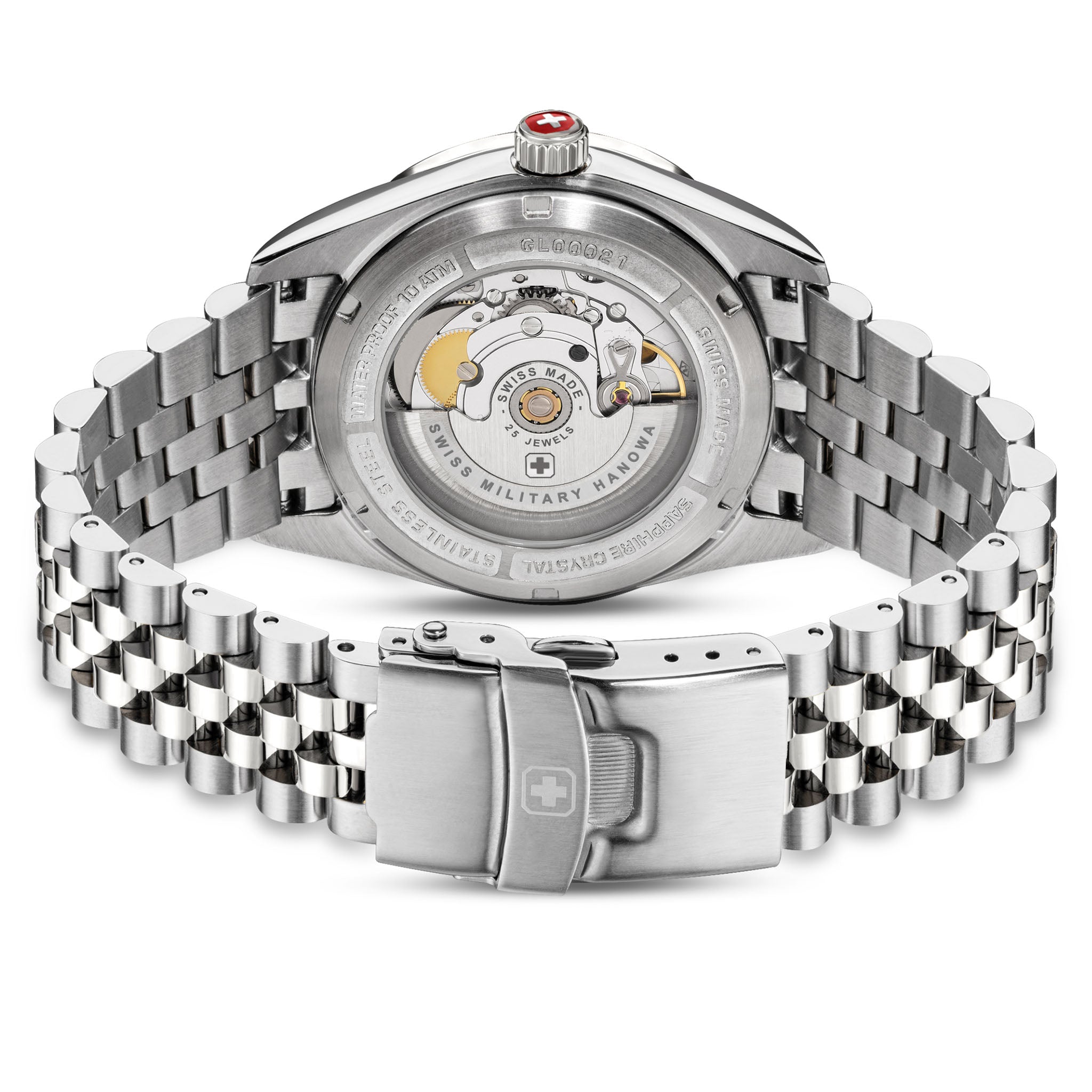 Swiss Military Hanowa Stainless Steel Blue Dial Men's Automatic Swiss Made Watch - SMWGL0002102